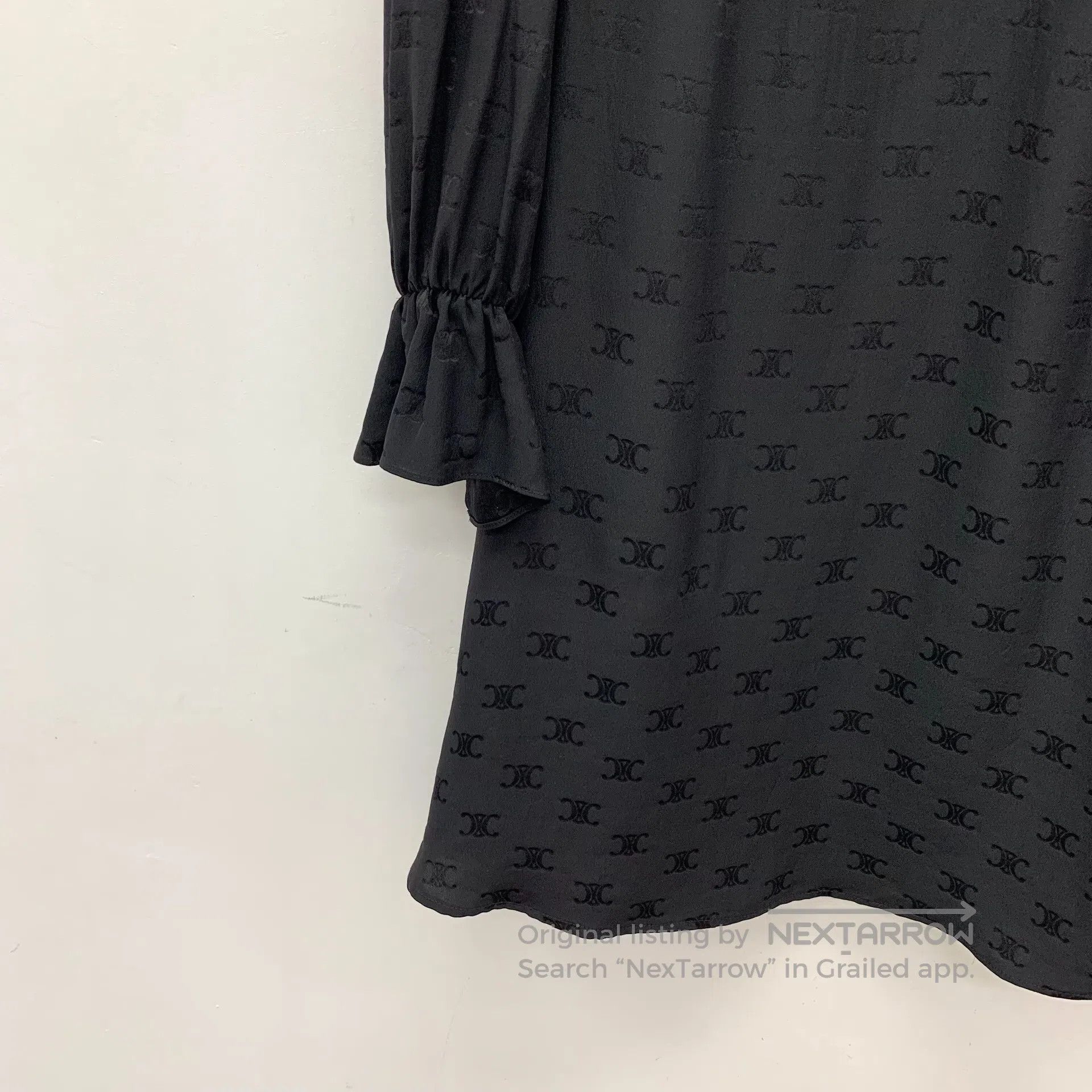 Celine CELINE Black triumph gate dark pattern full print mulberry Size XS / US 0-2 / IT 36-38 - 4 Thumbnail