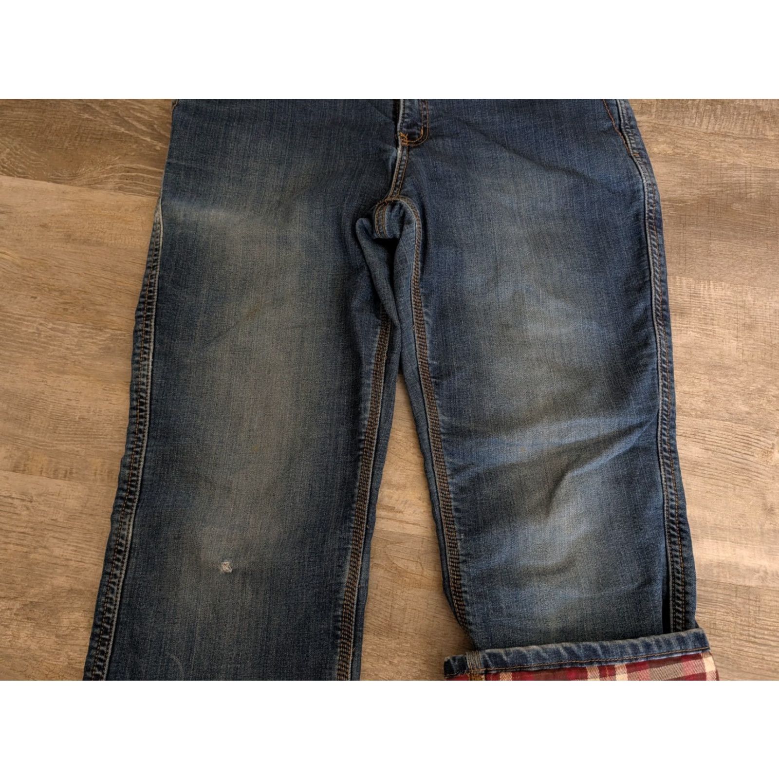 Carhartt Carhartt Jeans Womens 14 Regular Fit Denim Straight 36x31 Blue Cotton Polyester Spandex Lined Flannel Workwear 5-Pocket Size 36" / US 14 / IT 50 - 4 Thumbnail