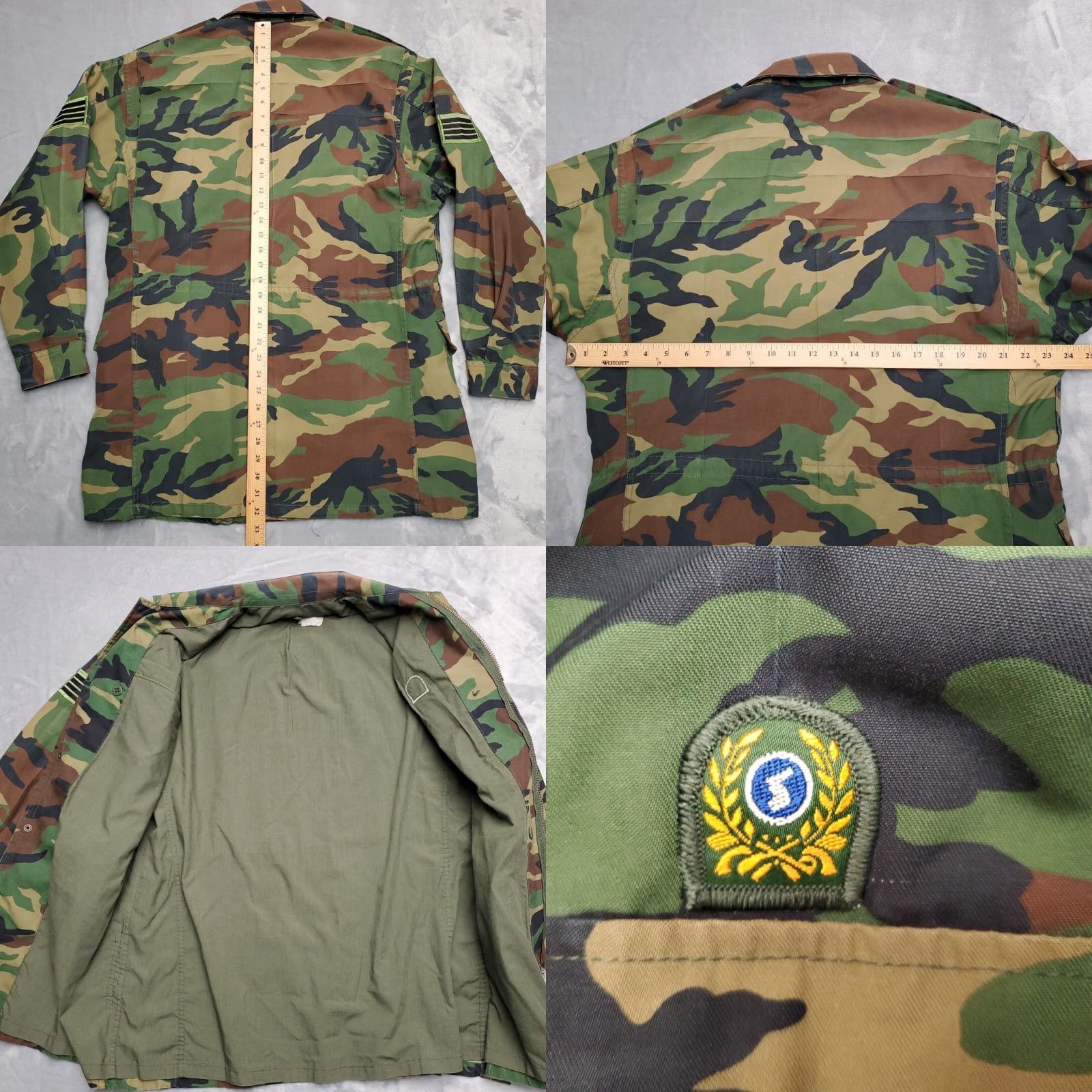 Vintage VTG Woodland Camo Jacket Mens L Green Camouflage 17th infantry South Korea ROK Shirt/Military Jacket Mens L Green Camouflage 17th infantry ROK Size US L / EU 52-54 / 3 - 9 Thumbnail