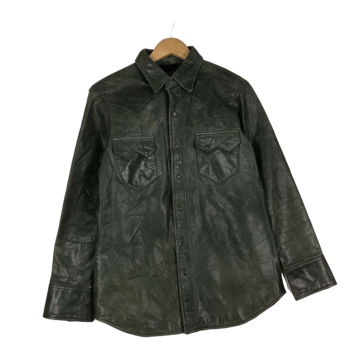 Genuine Leather Doghouse western leather shirt snap button up Size US S / EU 44-46 / 1 - 3 Thumbnail