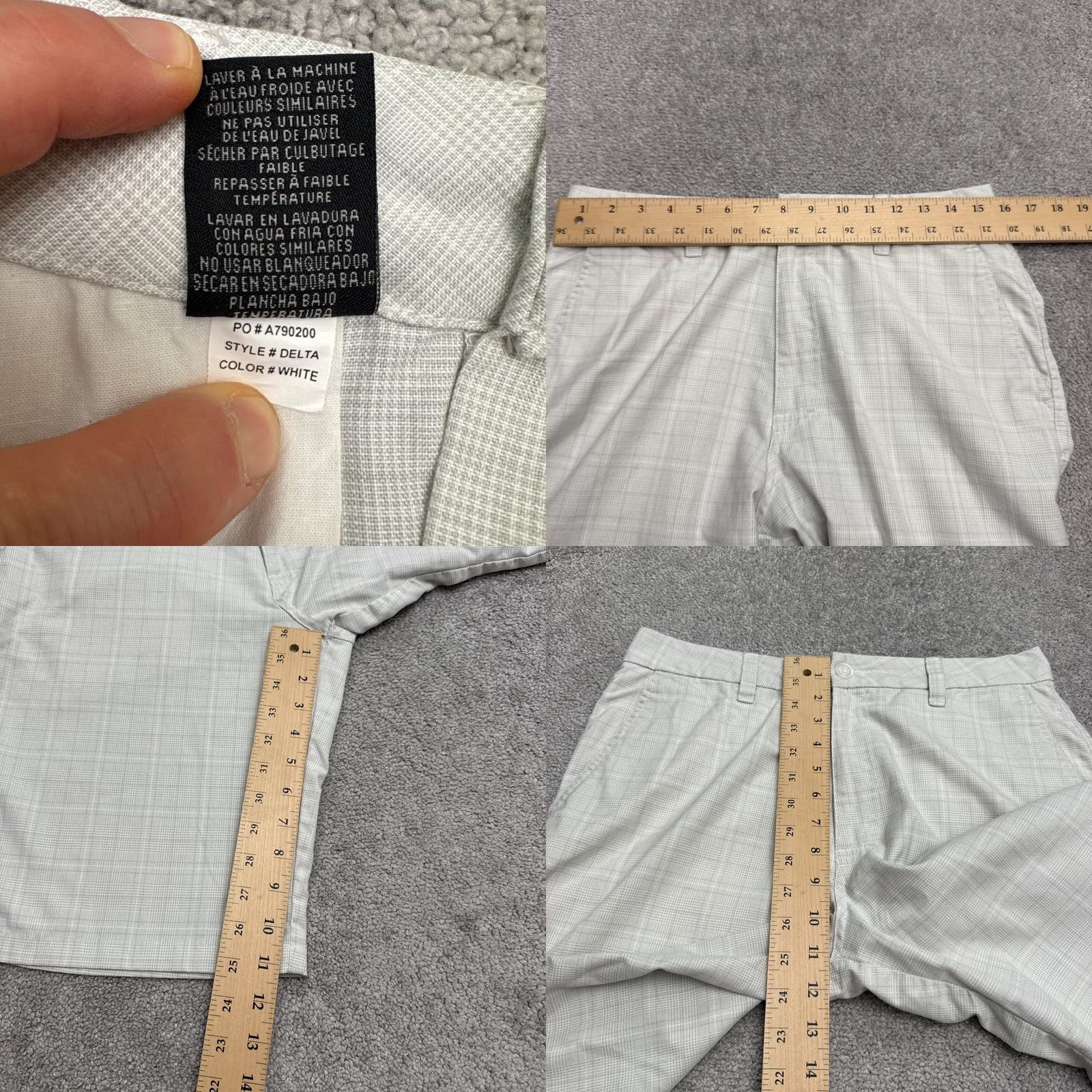 O'Neill O'neill Hybrid Chino Shorts Mens 31 Gray White Plaid Delta Relaxed Fit Preppy Size US 31 - 9 Thumbnail