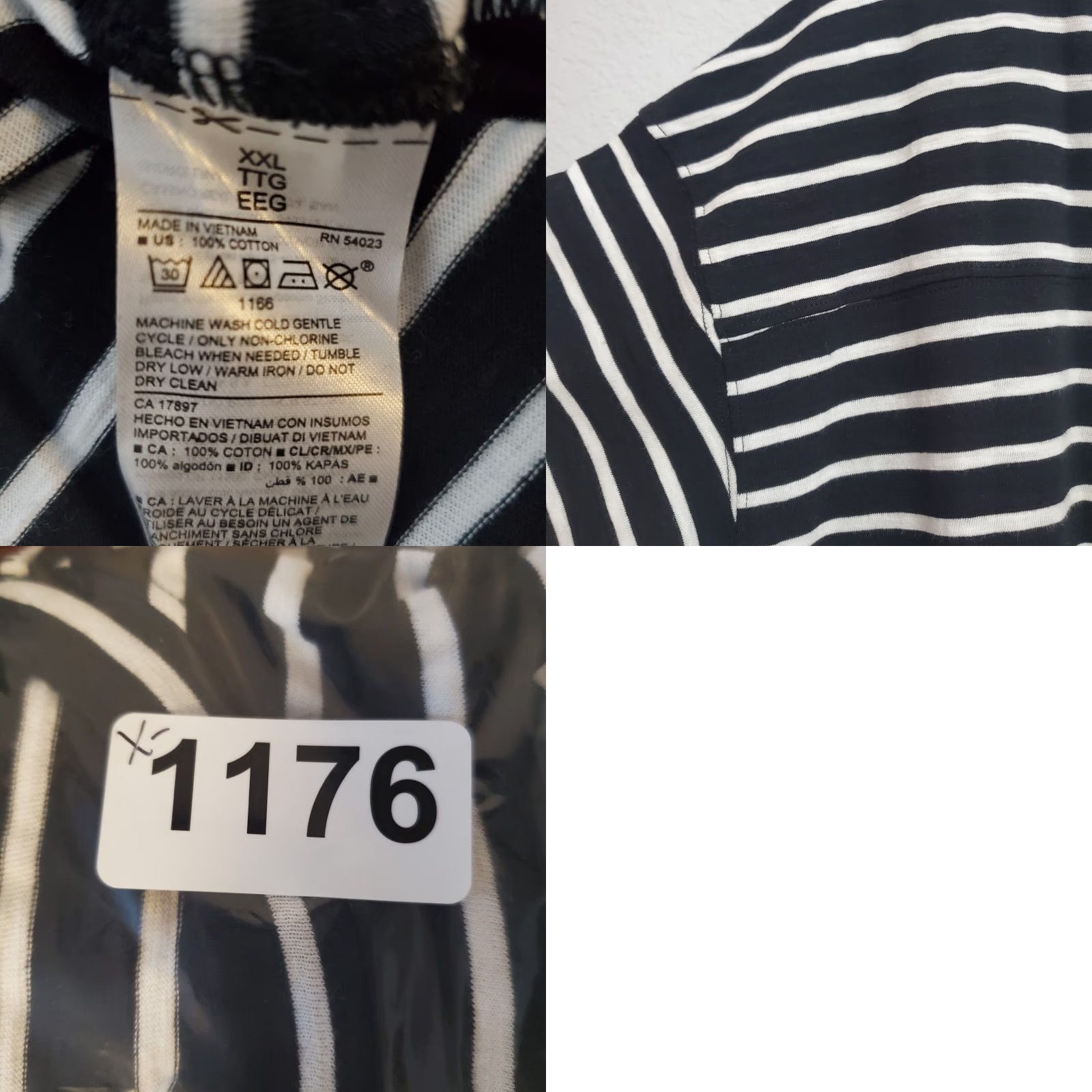 Old Navy VINTAGE Old Navy Maxi Dress Women 2XL Black White Striped Short Sleeve Cotton Nautical Casual Beach Size 40" / US 18 - 9 Thumbnail