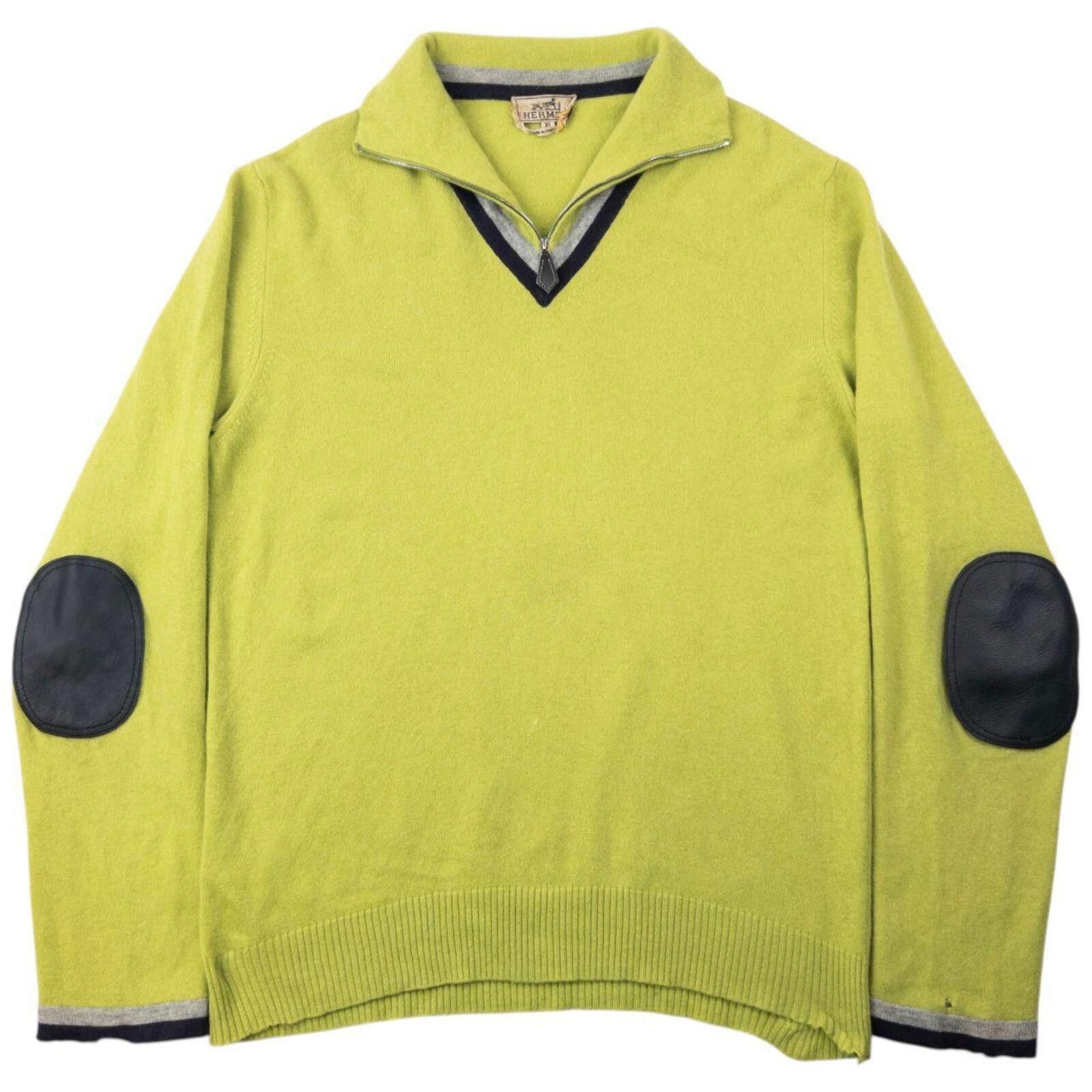 Hermes Vintage 90s Hermès Q Zip Cashmere Jumper Size XL Size US M / EU 48-50 / 2 - 1 Thumbnail
