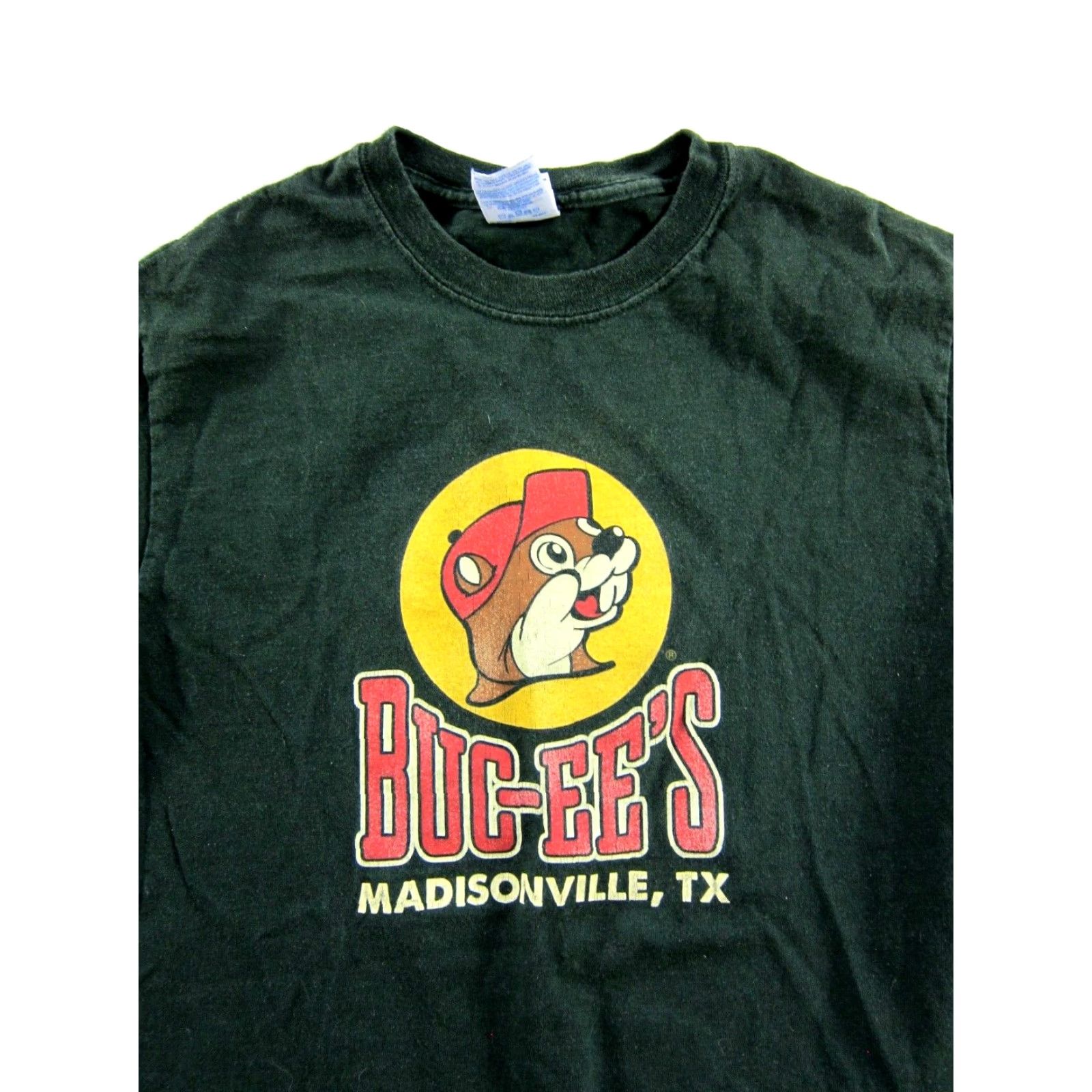 Gildan VINTAGE BUC-EE'S Madisonville Texas Black Cotton Crew Neck T-Shirt Women Small Size S / US 4 / IT 40 - 3 Thumbnail