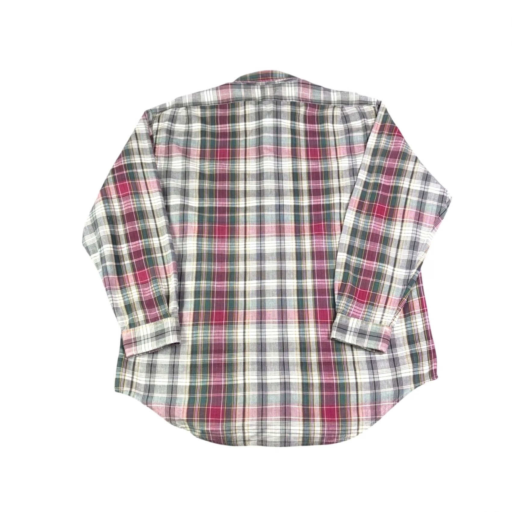 Polo Ralph Lauren Polo Ralph Lauren Lowell Sport Plaid Shirt Mens L Burgundy Green Cotton Buttons Embroidered Collared Long Sleeve Vintage No Size US L / EU 52-54 / 3 - 2 Thumbnail