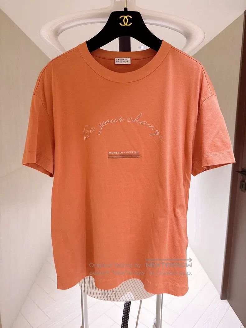 Brunello Cucinelli Brunello Cucinelli Paillette letter short-sleeve T-shirt Size S / US 4 / IT 40 - 1 Thumbnail