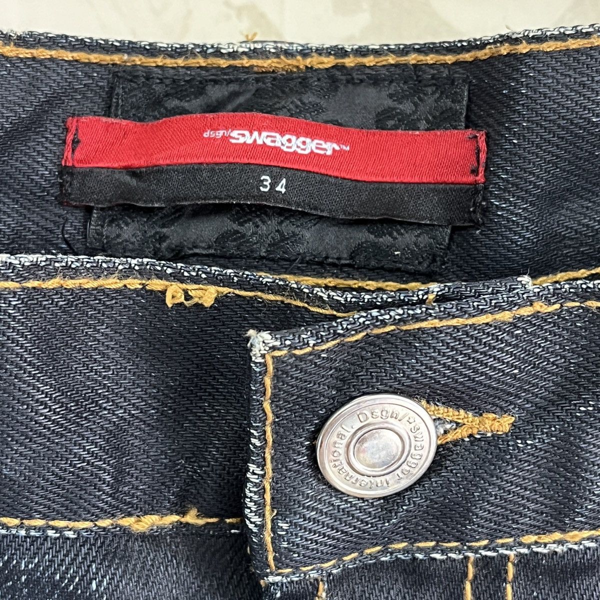 Swagger Acid Wash Faded Black Swagger Buttons Denim Size US 34 / EU 50 - 11 Thumbnail