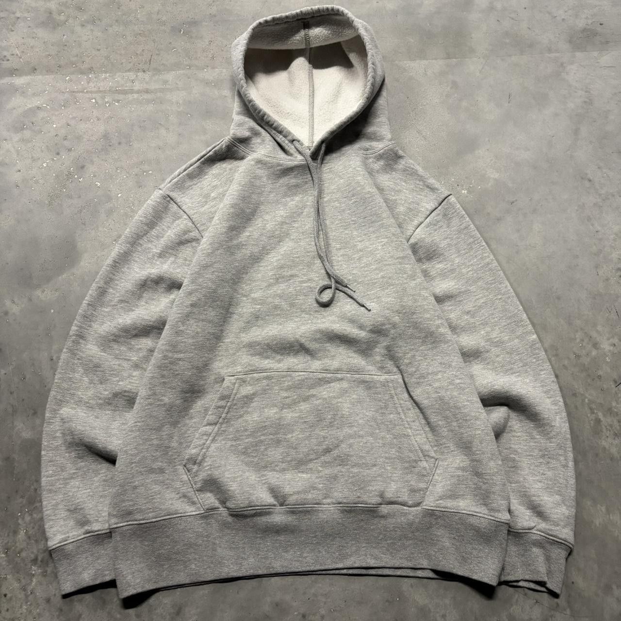 Japanese Brand × Vintage Crazy Vintage Y2K/2000s Light Grey Blank Streetwear Essential Hoodie! Size US L / EU 52-54 / 3 - 1 Thumbnail