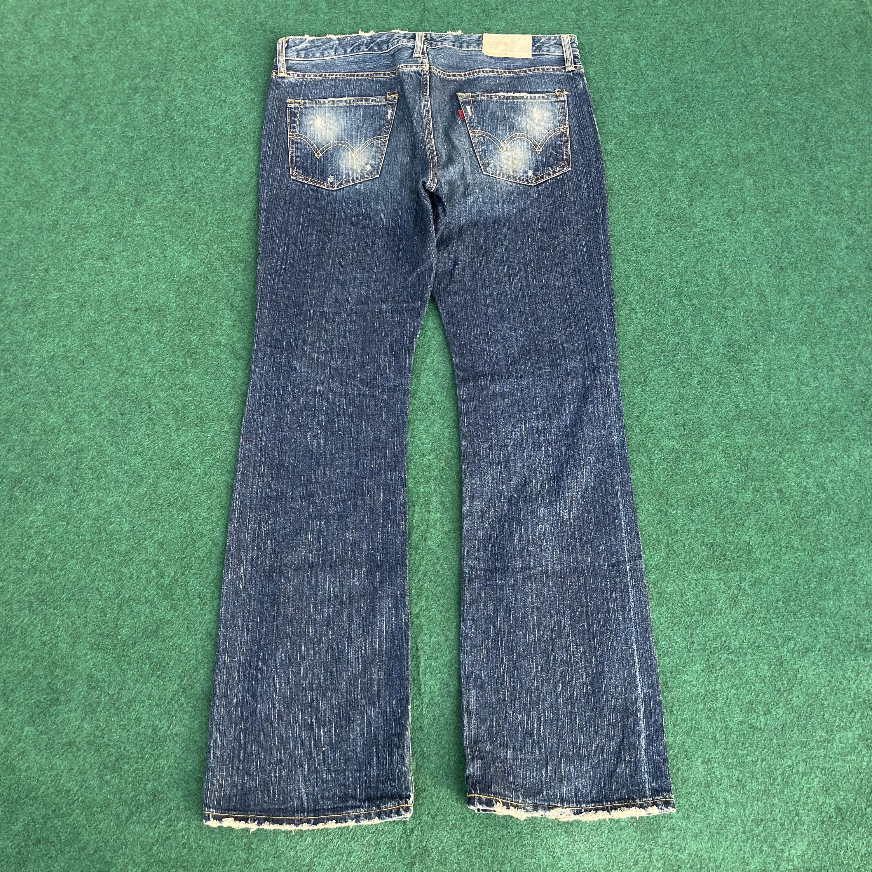 Edwin × Japanese Brand × Vintage Vtg Edwin 511R Faded Flared Denim Bootcut Jeans Size US 35 - 11 Thumbnail