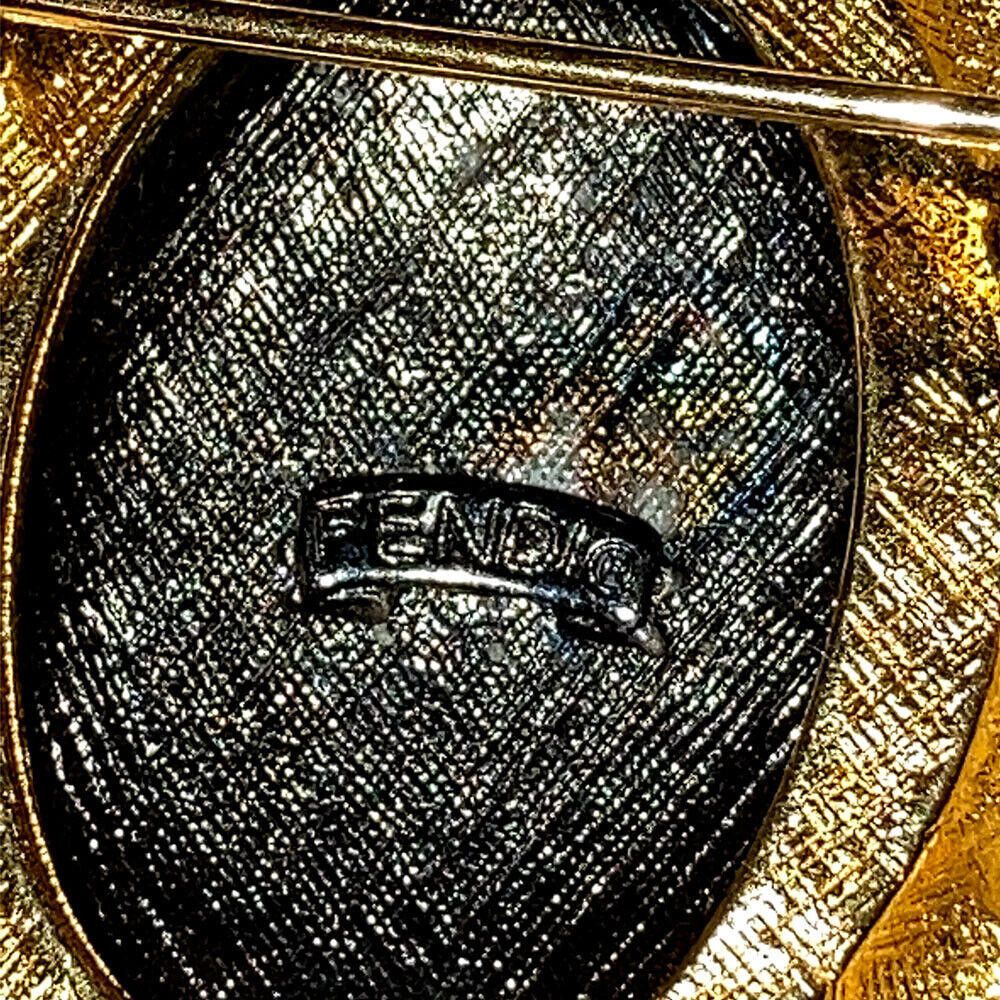 Fendi Fendi Janus Inspired Two Tone Brooch with Simulated Pearls Size ONE SIZE - 4 Thumbnail