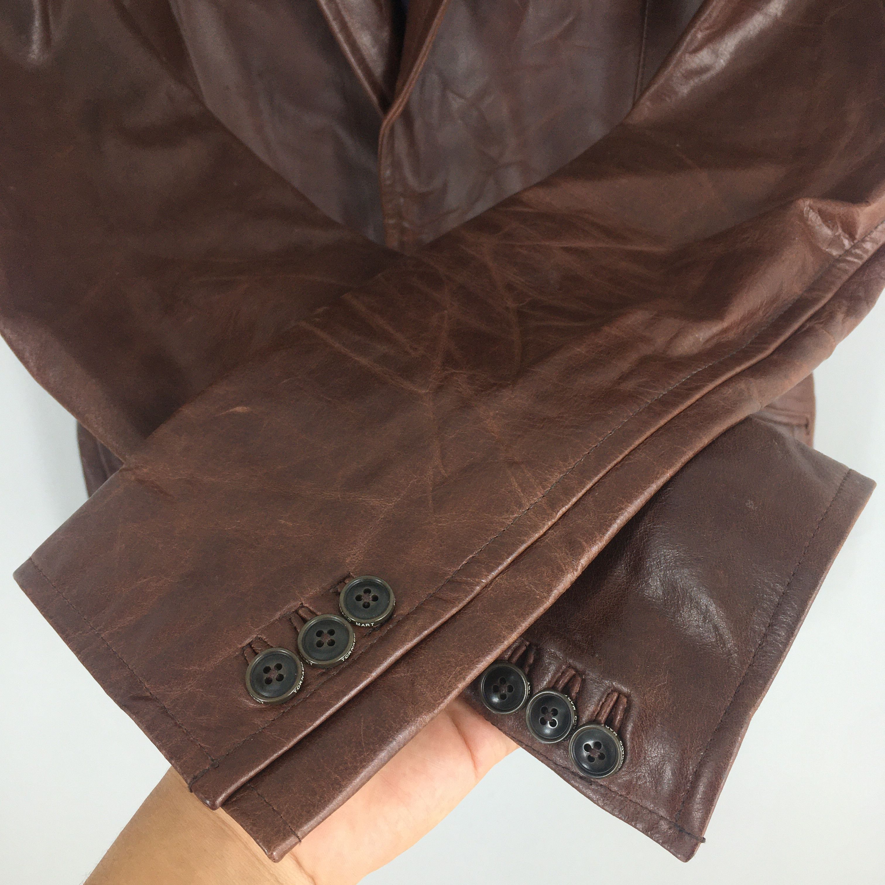 Le Grande Bleu (L.G.B.) Tornado Mart Cowhide Brown Leather Jacket Medium Size US M / EU 48-50 / 2 - 4 Thumbnail
