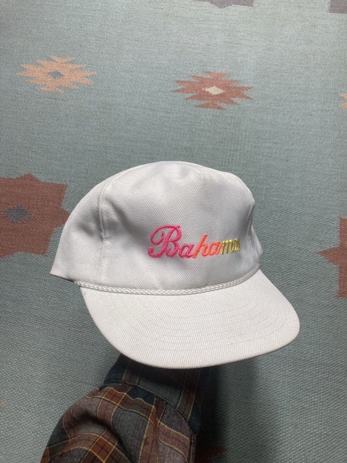 Vintage Vtg Strapback hat Bahamas rainbow embroidered beach island Size ONE SIZE - 1 Thumbnail