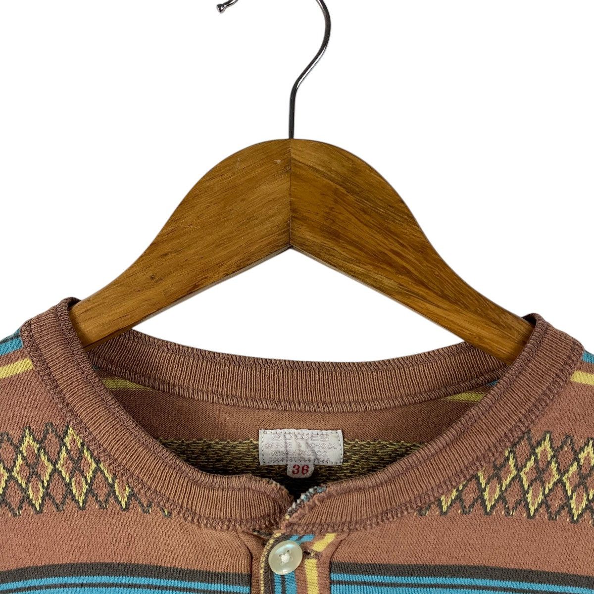 Warehouse Vintage WAREHOUSE hanley neck tribal stripe tee Size US S / EU 44-46 / 1 - 5 Thumbnail