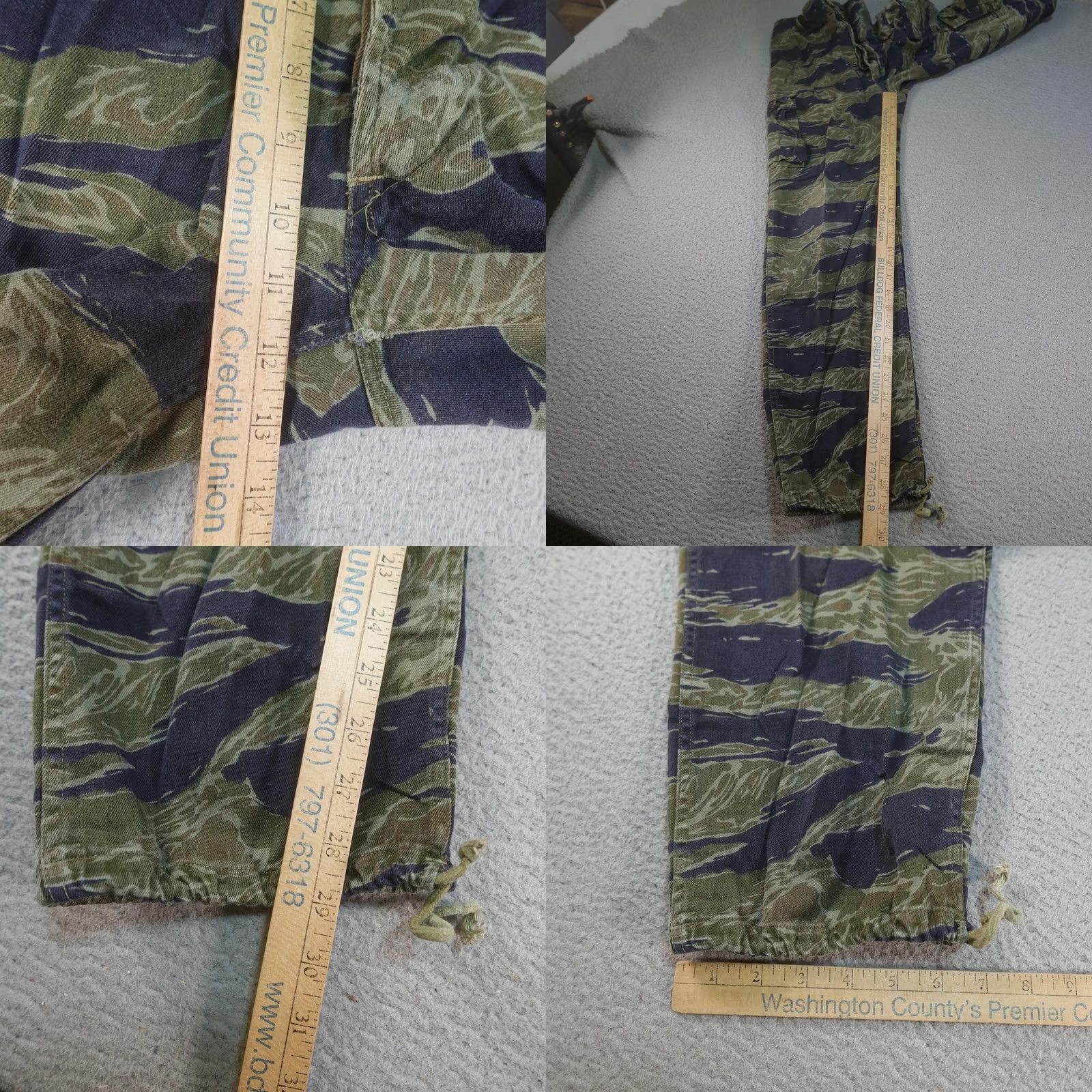 Vintage VINTAGE Vietnam War Tiger Stripe Pants M Men Casual Cargo Pockets 28x29 Green Camouflage Army Season Fall Mens Size US 31 - 10 Thumbnail