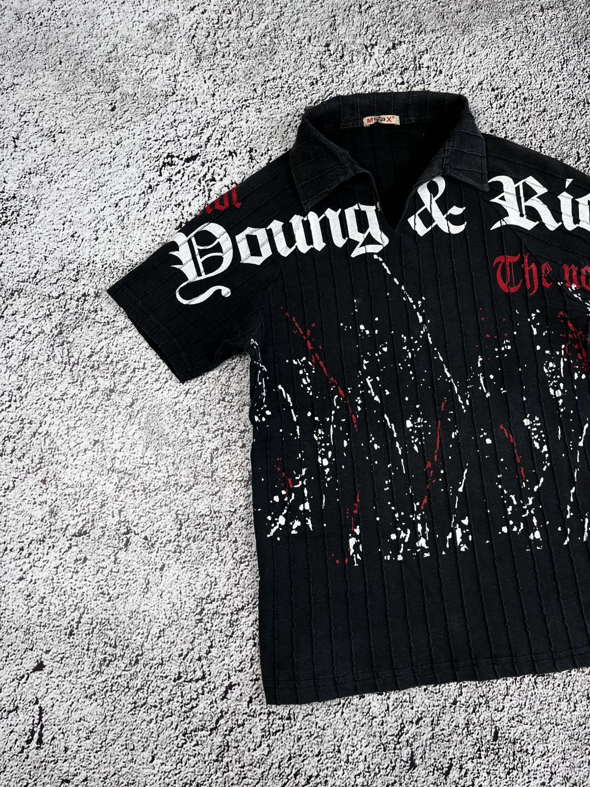 Japanese Brand Vintage Y2K Japanese printed ribbed polo 2000s style L Size L / US 10 / IT 46 - 2 Thumbnail