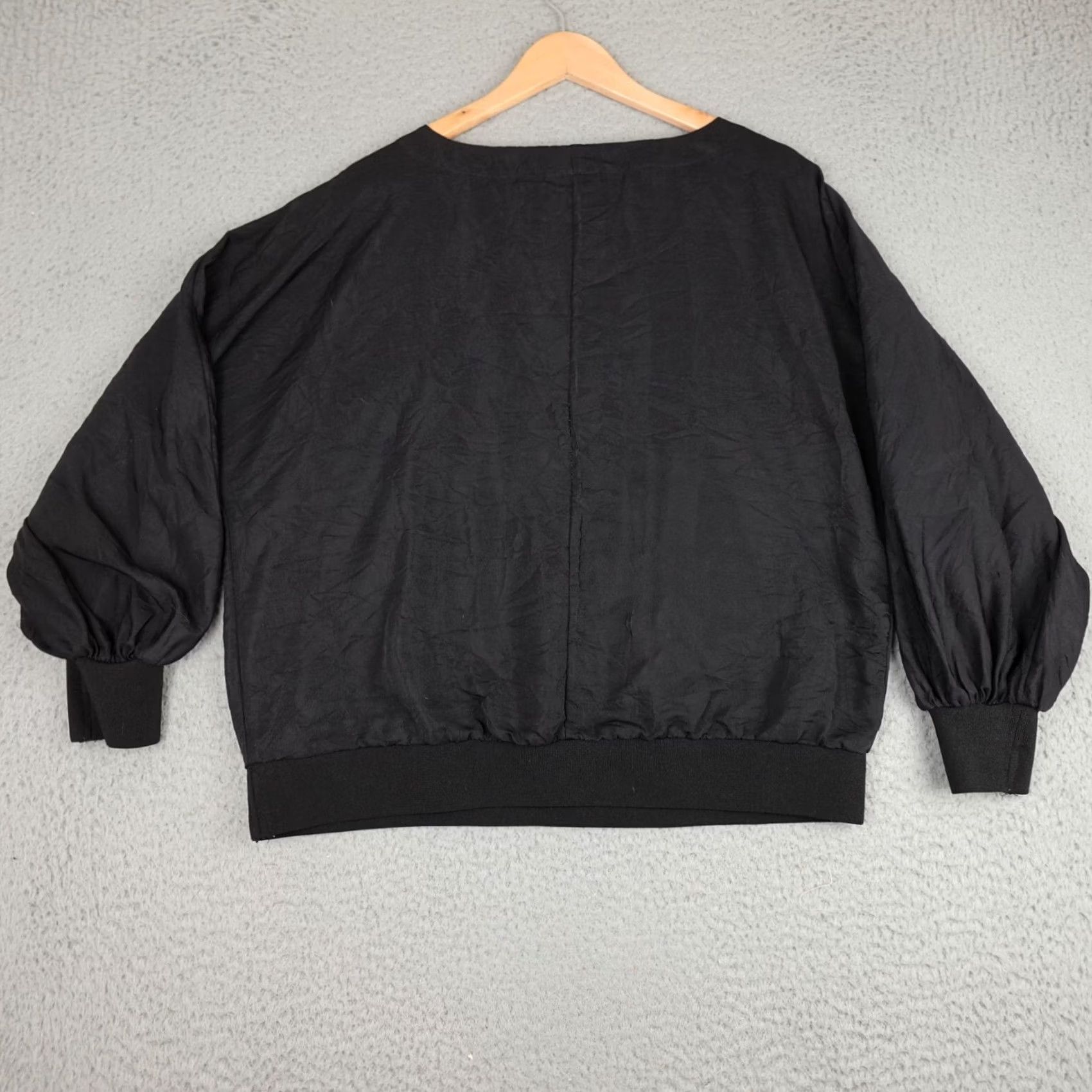 Vintage Prologue Womens Large Black Long Sleeve Pullover Round Neck Shirt Size L / US 10 / IT 46 - 6 Thumbnail