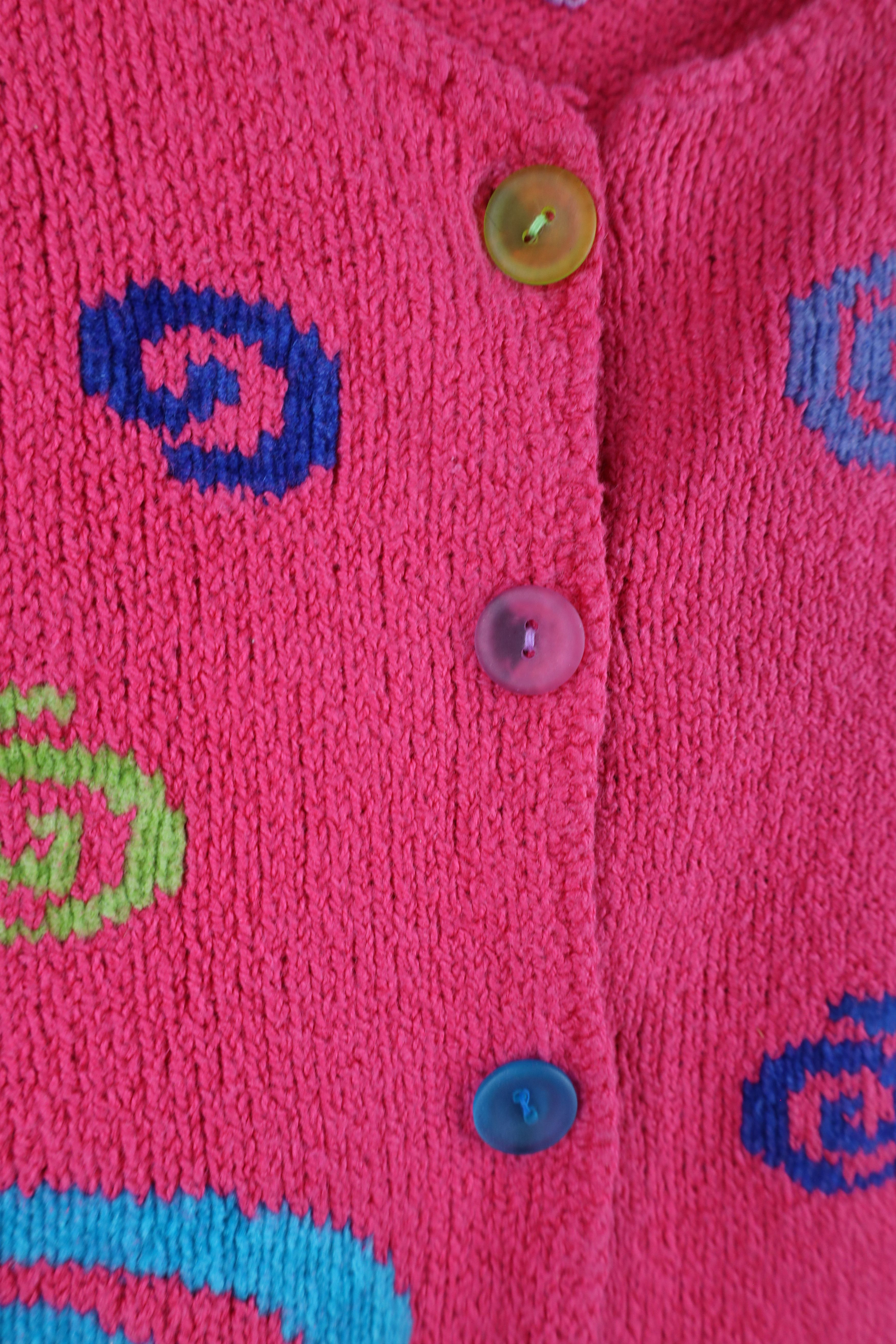 Vintage Vintage 90s Streetwear Loomed Intarsia Cardigan Sweater Size M / US 6-8 / IT 42-44 - 9 Thumbnail
