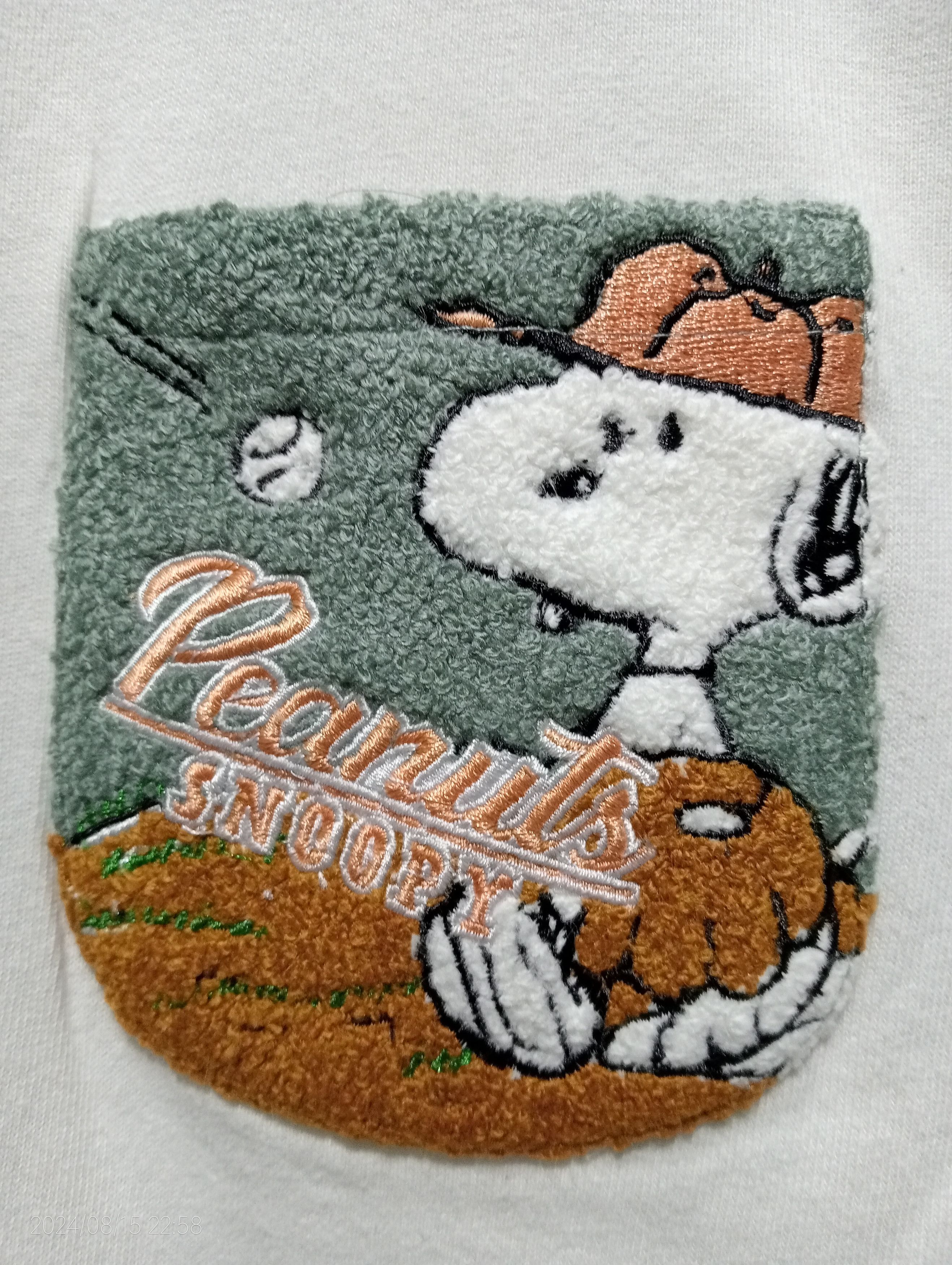 Cartoon Network Vintage Peanuts Snoopy Fleece Pocket Tee Very Rare Size US L / EU 52-54 / 3 - 3 Thumbnail