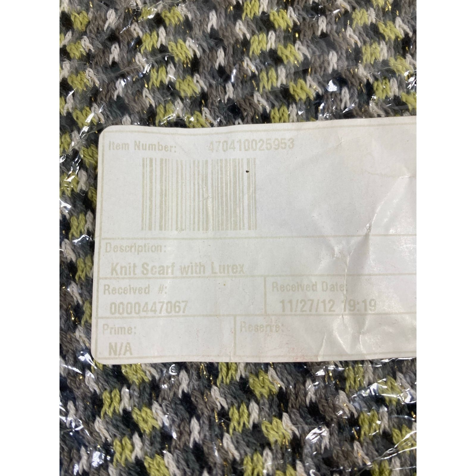 Missoni Missoni Knit Scarf w/ Lurex Black/Yellow/Gray NEW Size ONE SIZE - 6 Thumbnail