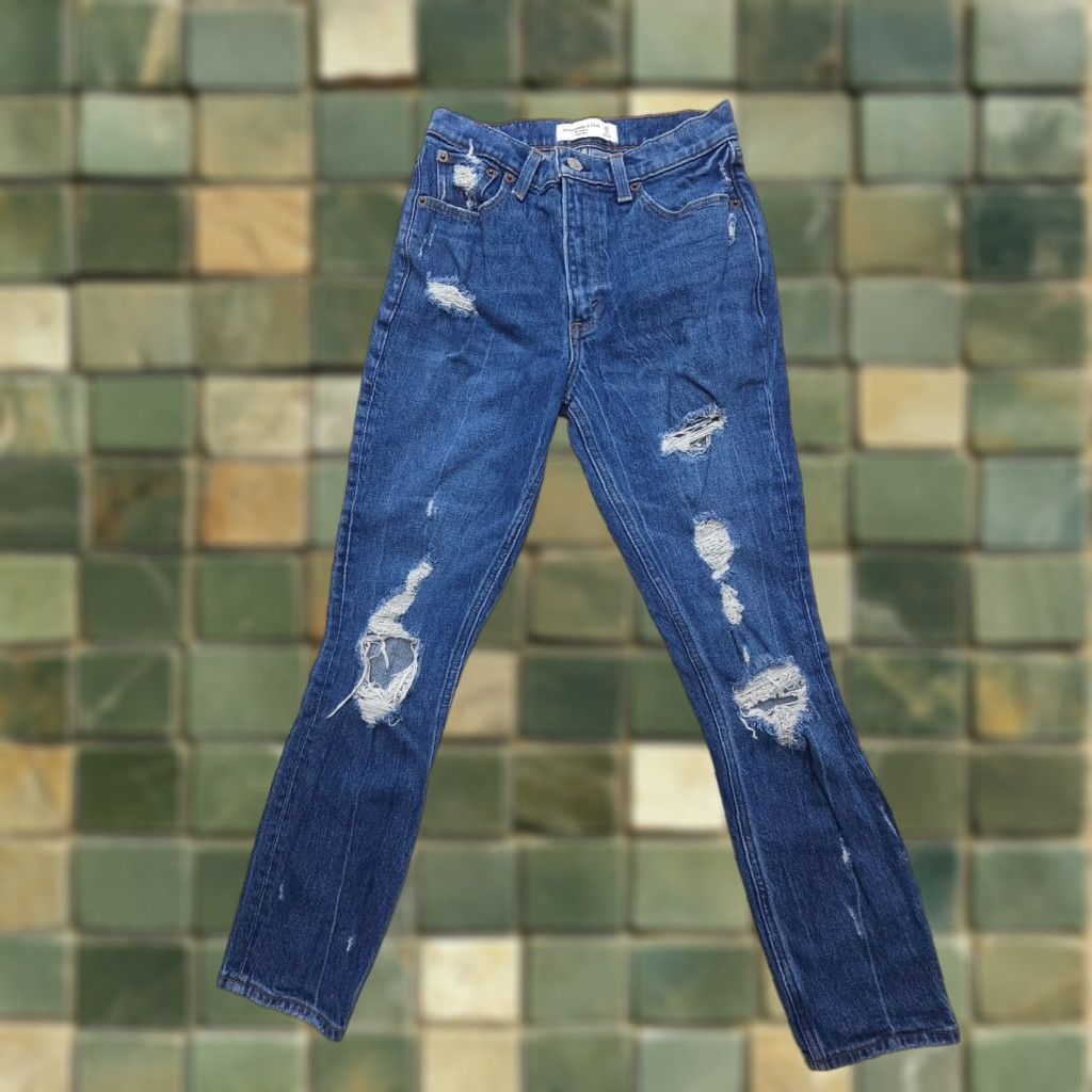 Abercrombie & Fitch VINTAGE Abercrombie & Fitch Jeans Shap Skinny High Rise 0 (25) Denim Distressed 90s Womens Size 25" / US 0 / IT 36 - 1 Thumbnail