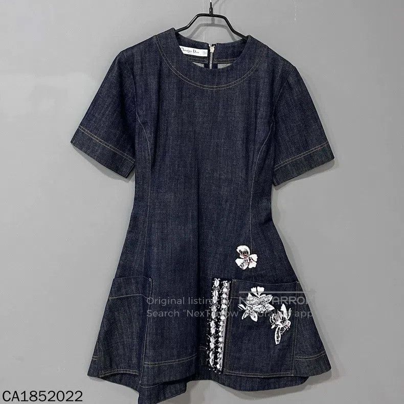 Dior Dior Gaoding beaded denim dress Size XS / US 0-2 / IT 36-38 - 1 Thumbnail