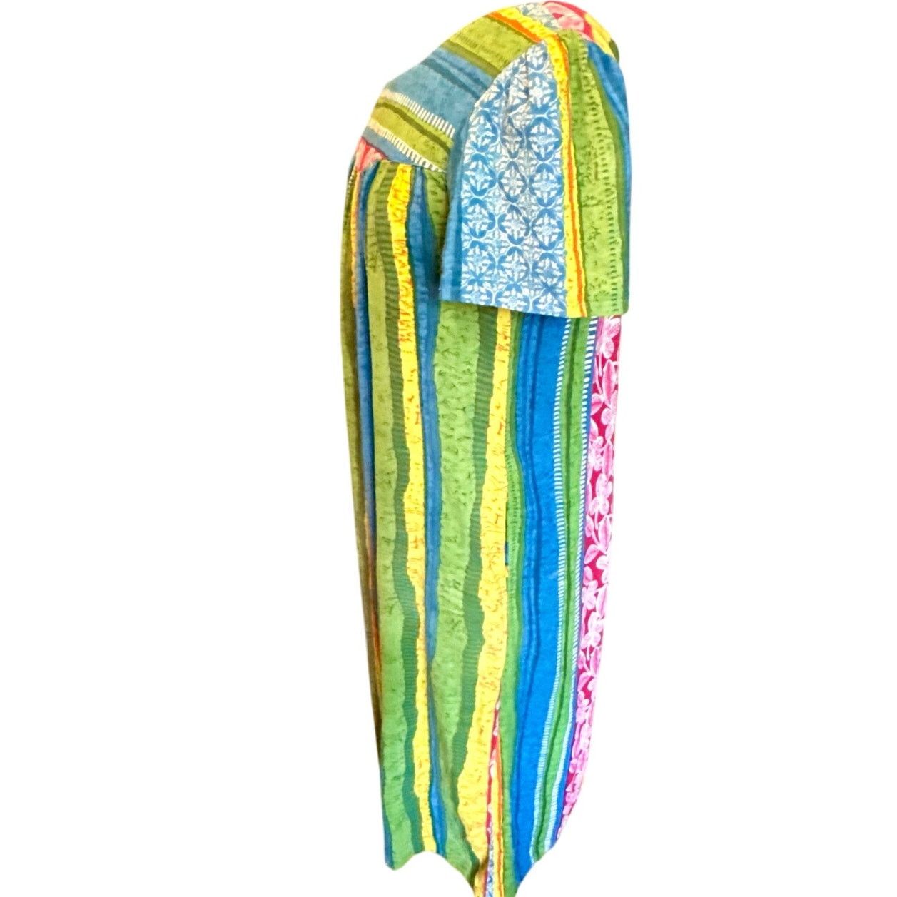Vintage Vintage Daffodil Multi Blue Pink Stripe Maxi Dress Small Med Size M / US 6-8 / IT 42-44 - 5 Thumbnail
