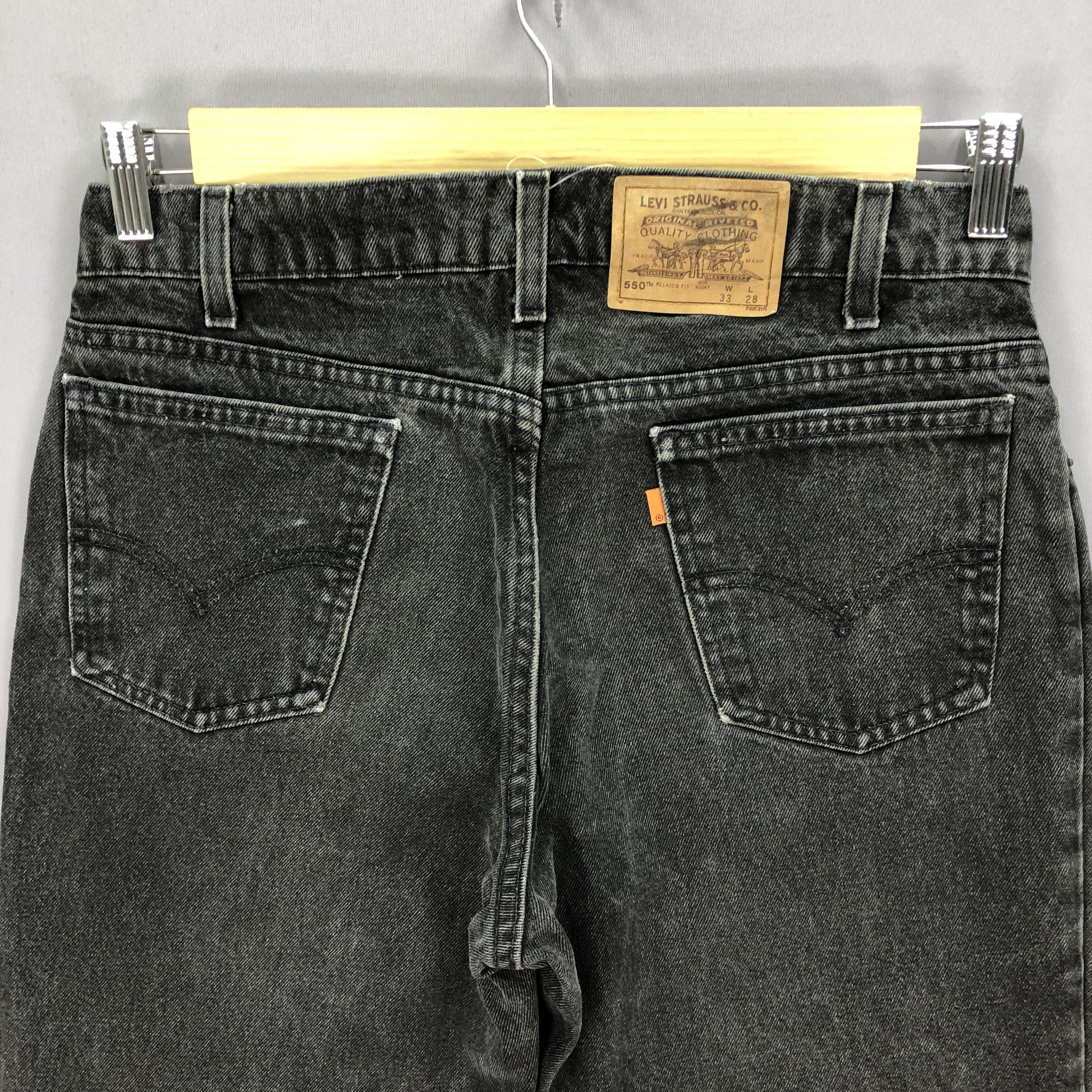 Jean Vintage Levis 550 Orange Tab Jeans Levi's Super Black Denim Size US 30 / EU 46 - 8 Thumbnail
