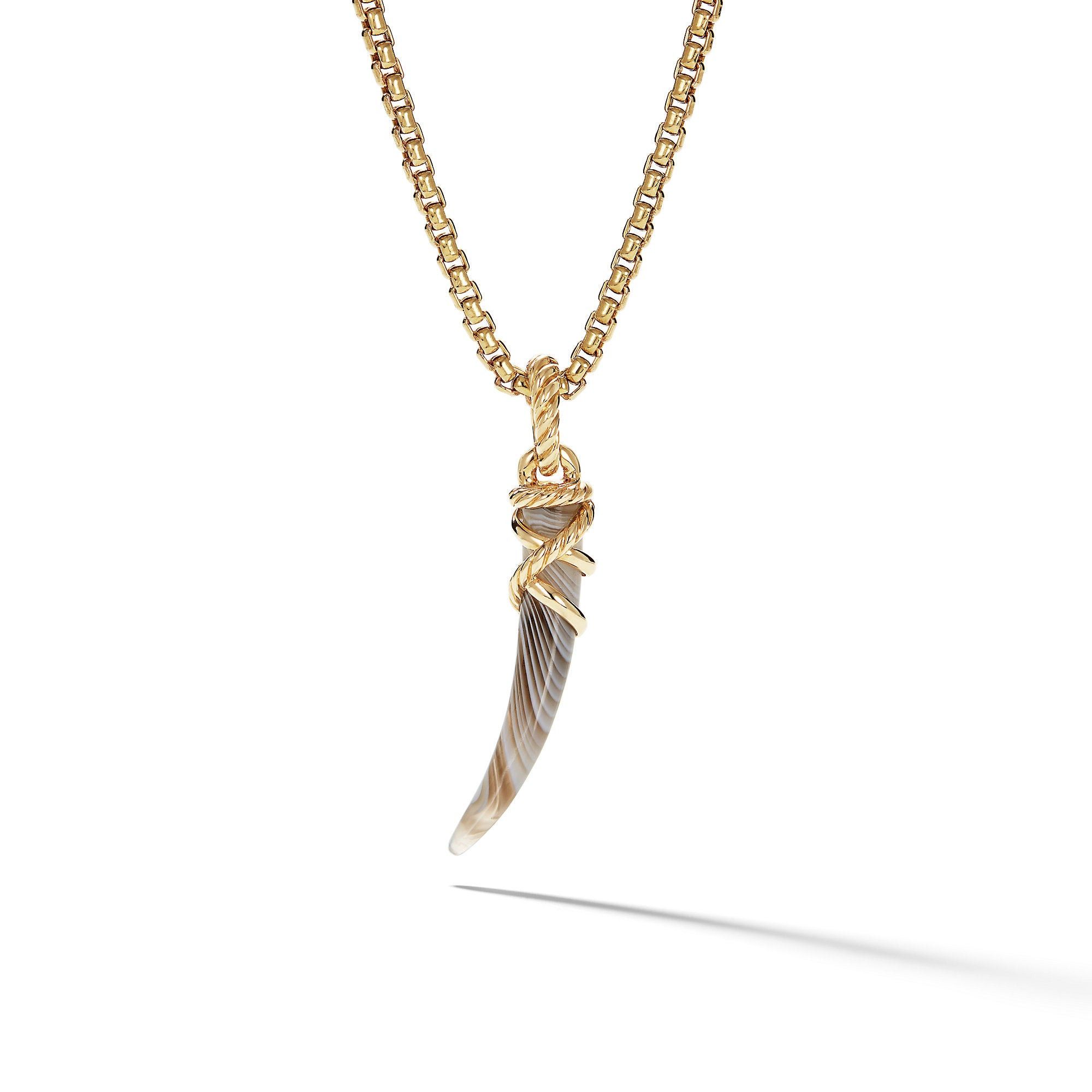 David Yurman o1w1db10525 D13325Tusk Amulet with Agate and 18K Yellow Gold Size ONE SIZE - 1 Thumbnail