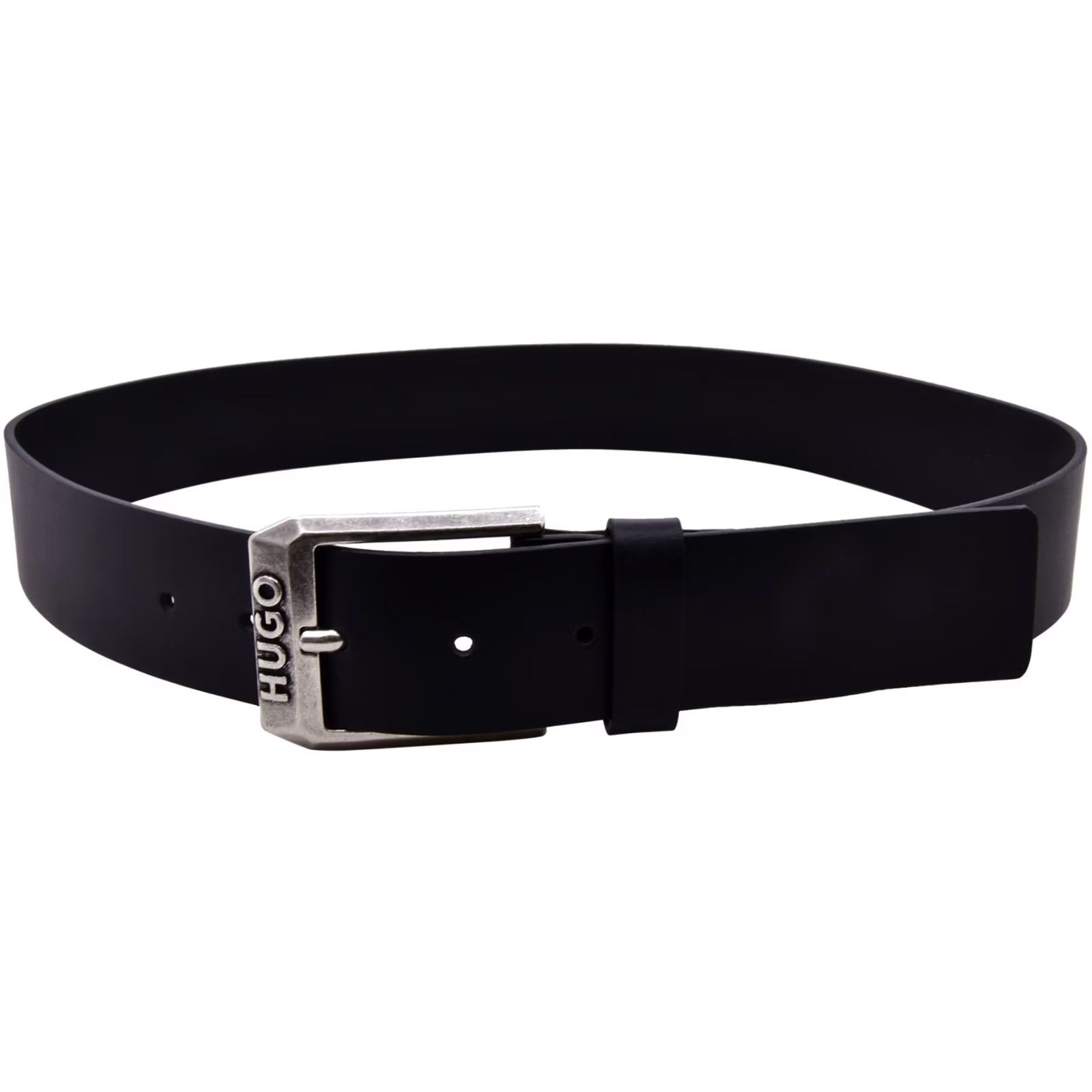 Hugo Boss Hugo Boss Men's Leather Belt Pin Buckle Black Size: 38 Size 38 - 3 Thumbnail