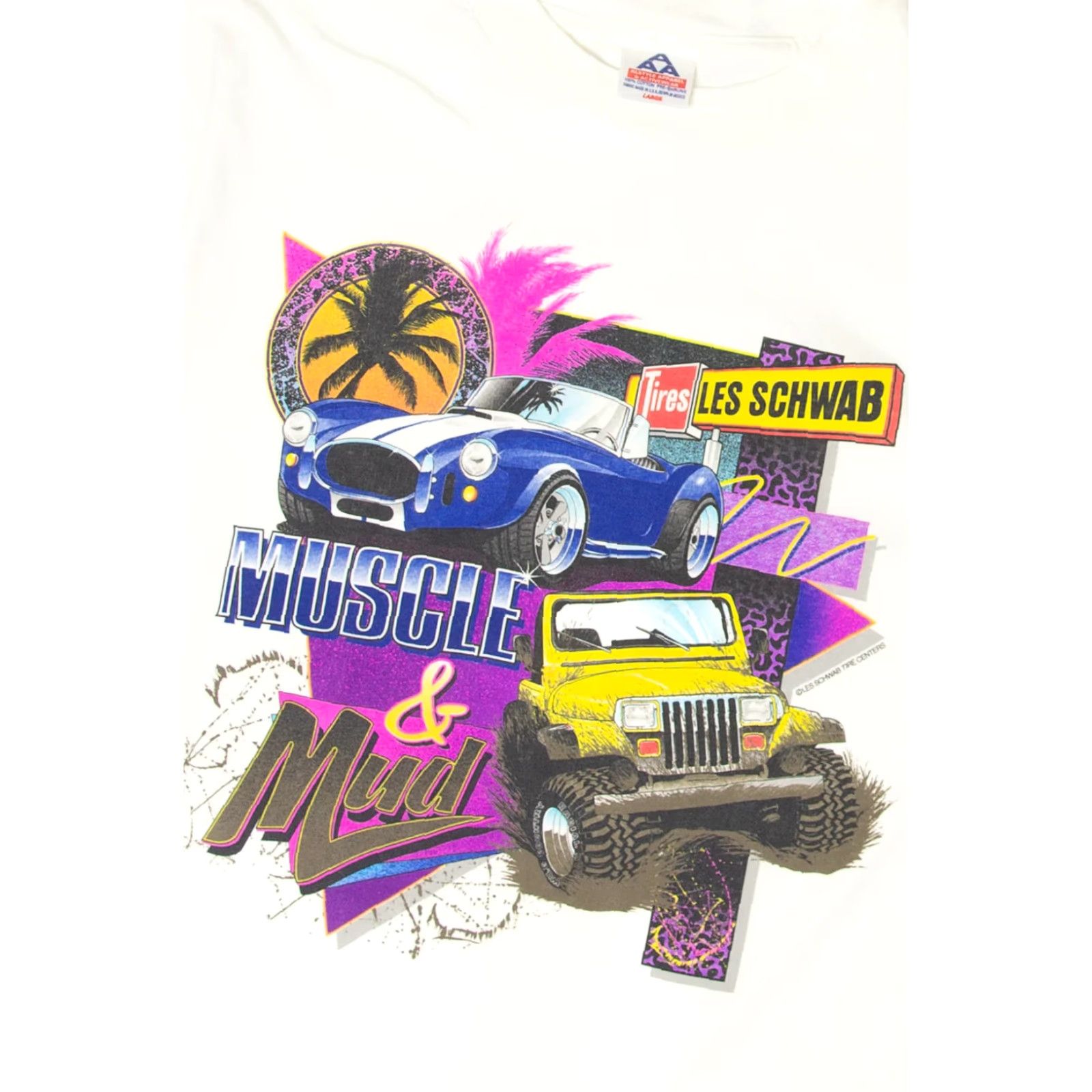 Vintage VINTAGE Muscle And Mud Cars T-Shirt Mens Large White 1990s Alstyle Short Sleeve Unisex Adults Regular Size Large Size US L / EU 52-54 / 3 - 2 Thumbnail