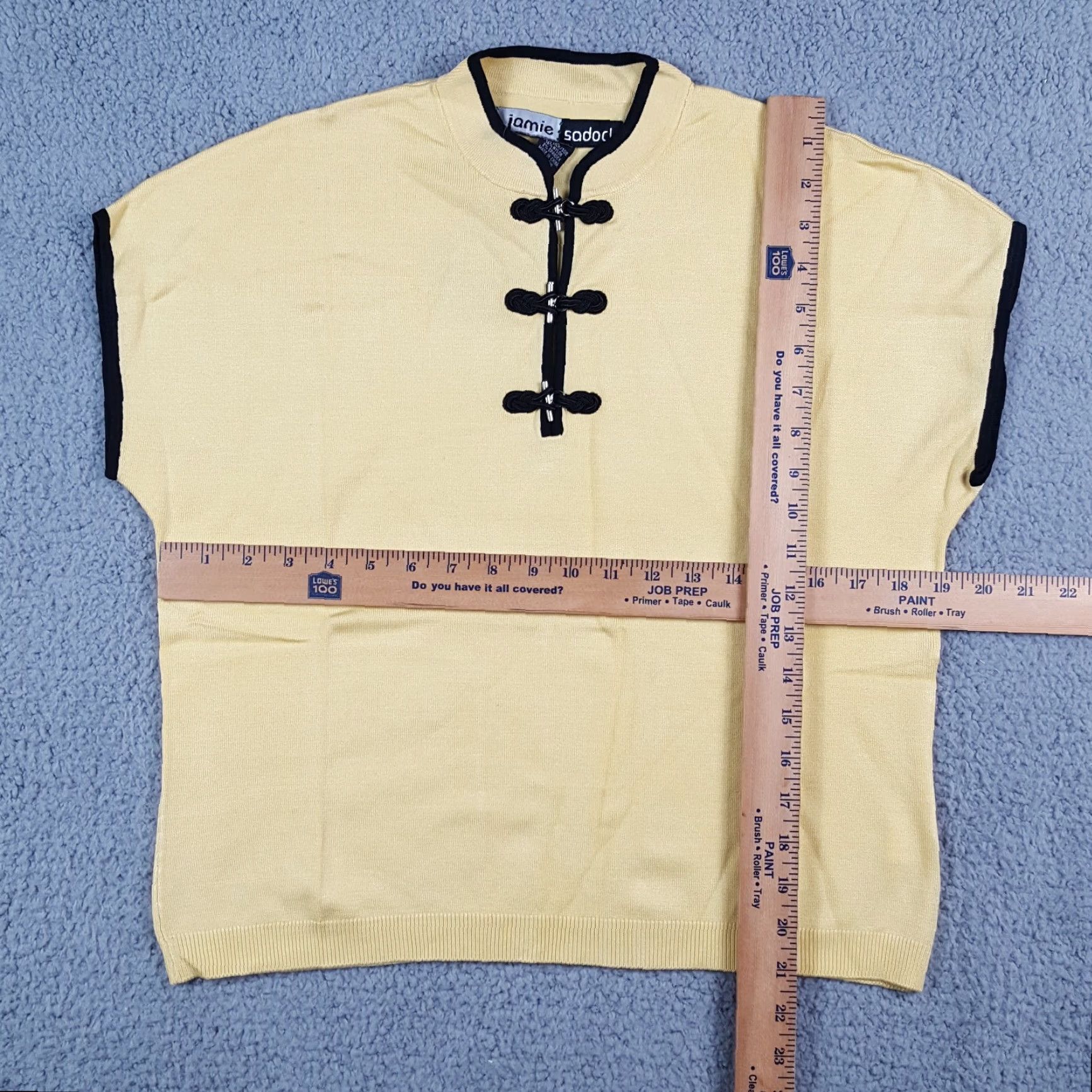Vintage VINTAGE Jamie Sadock Pullover Sweater Sleeveless Silk Knit Frog Button Womens M Yellow 00s 90s Preppy Dragon Retro Outdoor Casual Office Size M / US 6-8 / IT 42-44 - 7 Thumbnail