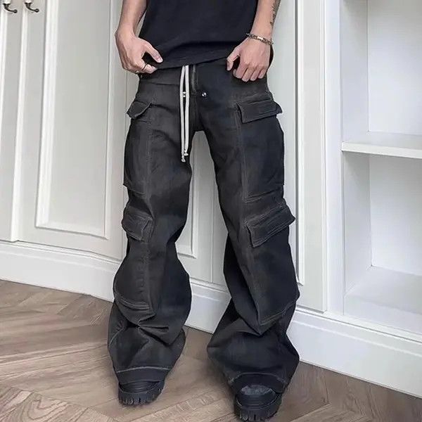 VIBE Hombre Drawstring Elastic Baggy Cargo Jeans y2k Size US 34 / EU 50 - 1 Thumbnail