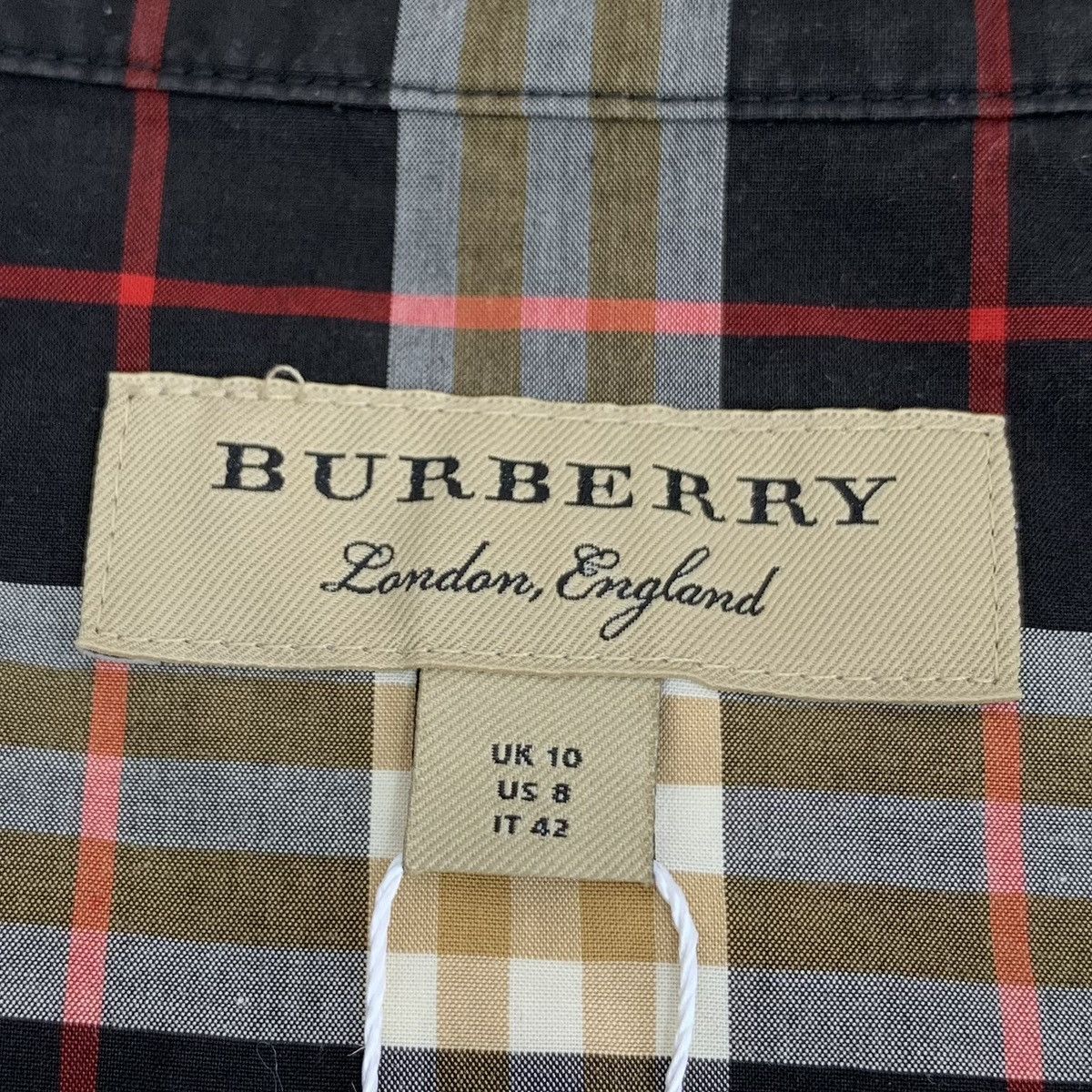 Burberry Burberry Color-block Plaid Lapel Long Sleeve Shirt K26WX Size US XS / EU 42 / 0 - 5 Thumbnail