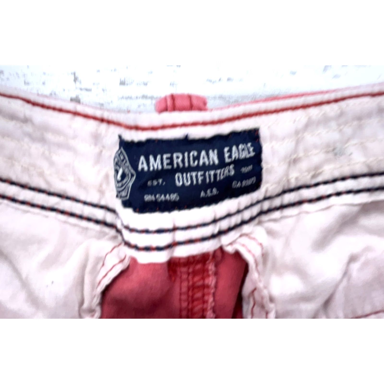 American Eagle Outfitters VINTAGE American Eagle Outfitters Cargo Shorts Men 30 Pink Red Khaki Twill Dad Preppy AEO VTG Y2K Size US 30 / EU 46 - 4 Thumbnail