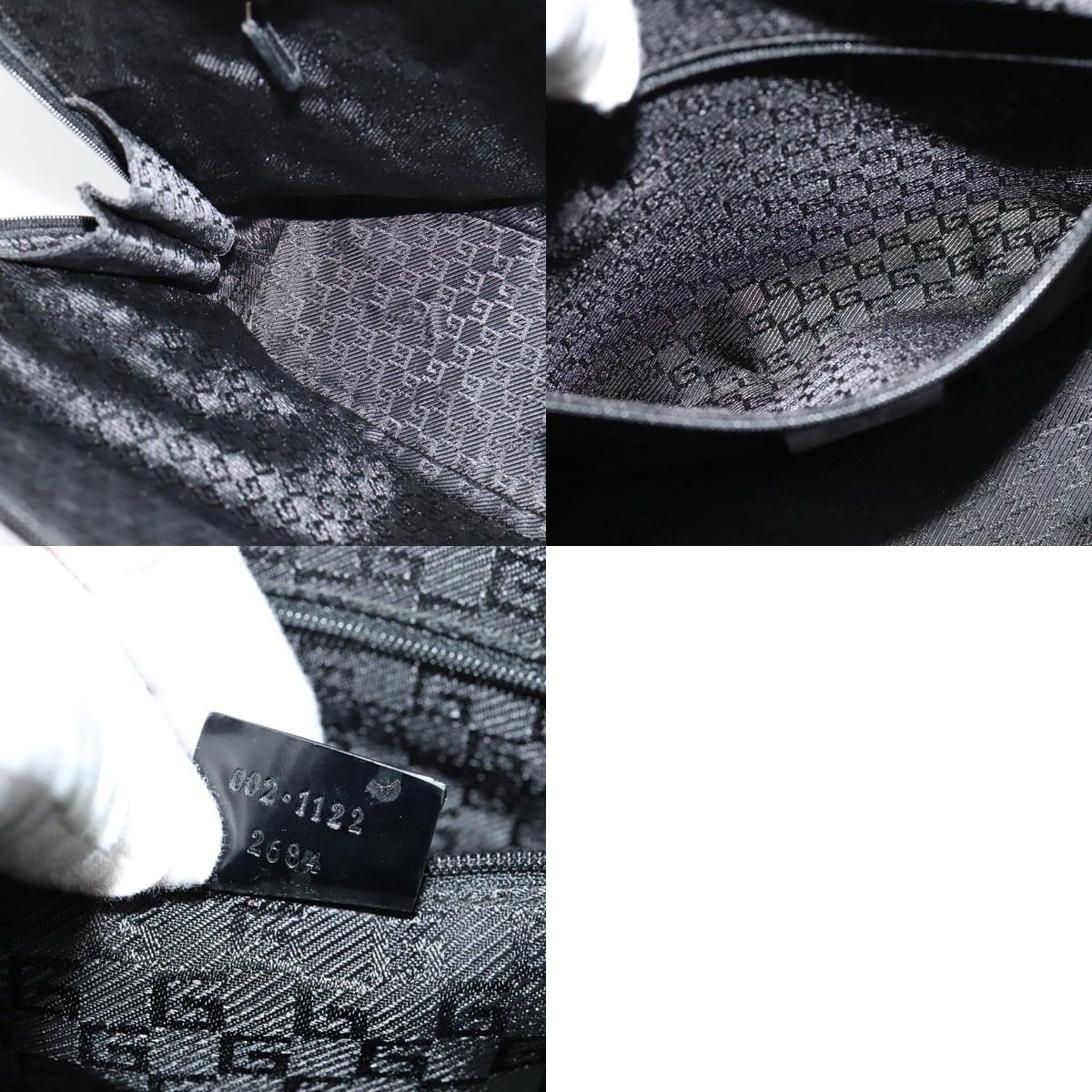 Gucci GUCCI Tote Bag Canvas Leather Gray Black Silver 002 002 Size ONE SIZE - 12 Thumbnail
