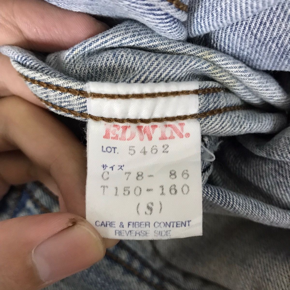 Edwin Vintage Edwin Disstressed Stains Denim Trucker Jacket Size US S / EU 44-46 / 1 - 11 Thumbnail