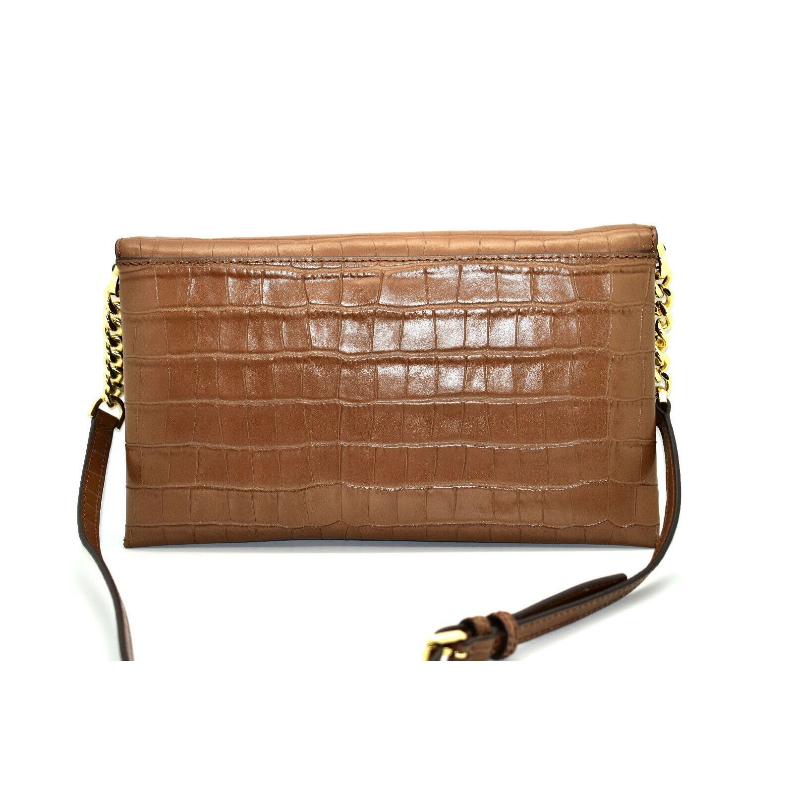 Michael Kors NWT MICHAEL KORS Brown Croc Embossed Leather Clutch Bag $348 Size ONE SIZE - 2 Thumbnail
