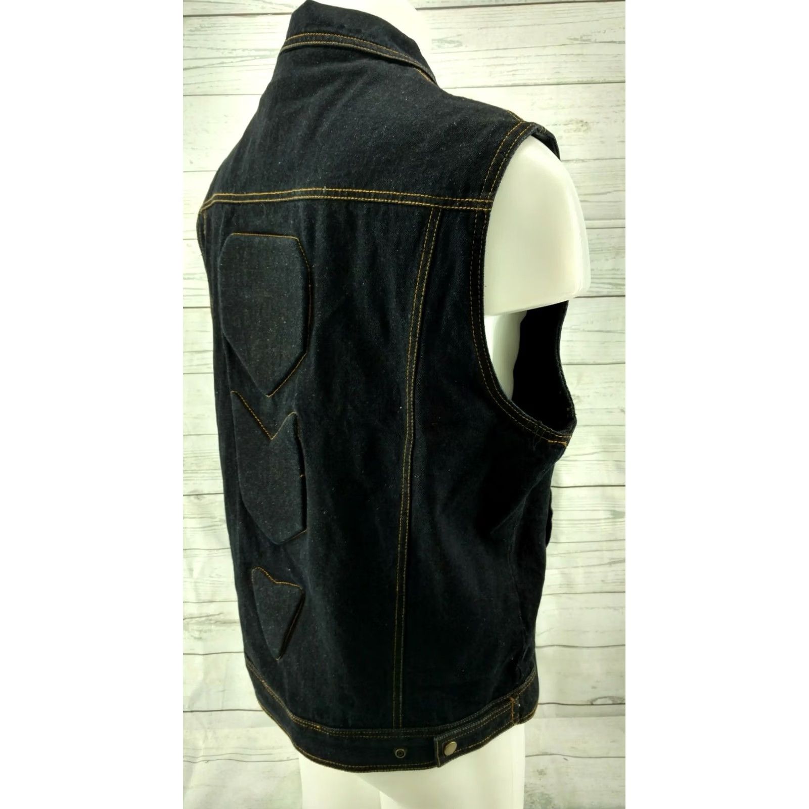 Element Xelement Armor Padded Motorcycle Vest Denim Jacket XL Black, Men, Vintage? (No) Shirt? Size US 36 / EU 52 - 5 Thumbnail