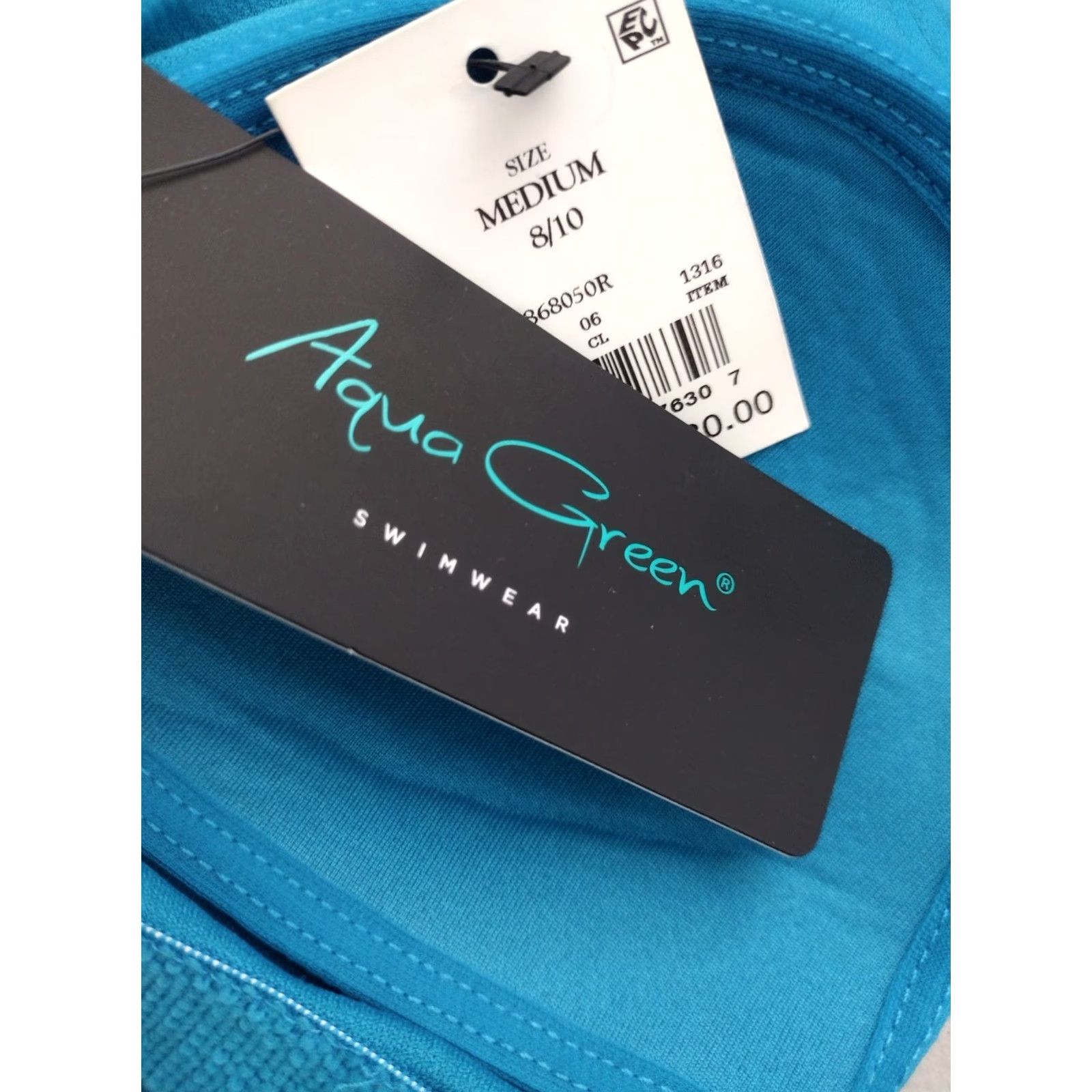 AQUA Aqua Green Women's Tankini Top Blue Size M Spaghetti Strap Tiered Tankini Top (Tank) Size M / US 6-8 / IT 42-44 - 7 Thumbnail
