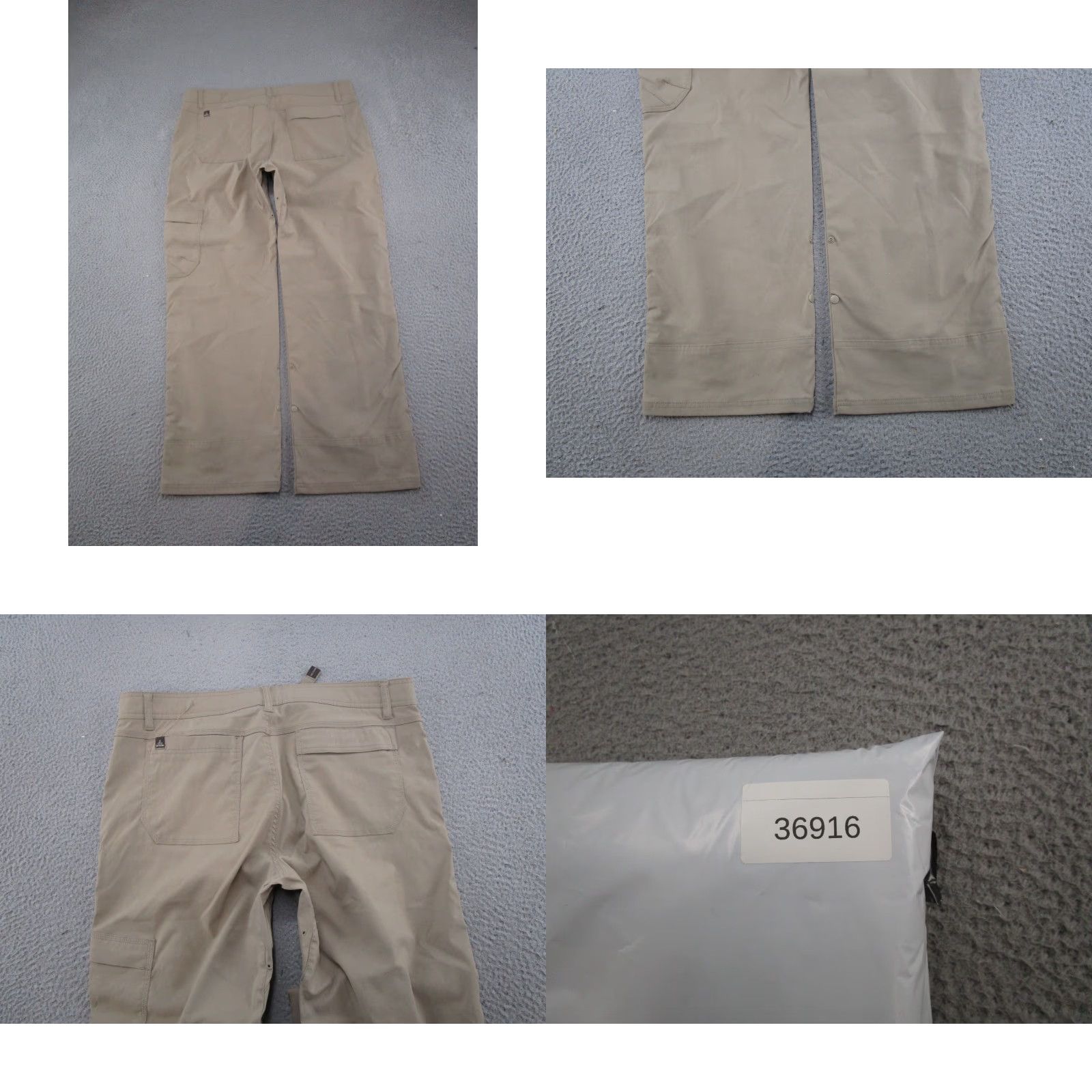 Prana Prana Stretch Zion Pants Mens XL Beige Cargo Pocket Regular Straight Belted Stretch Nylon - Vintage: No - - Size US 36 / EU 52 - 9 Thumbnail