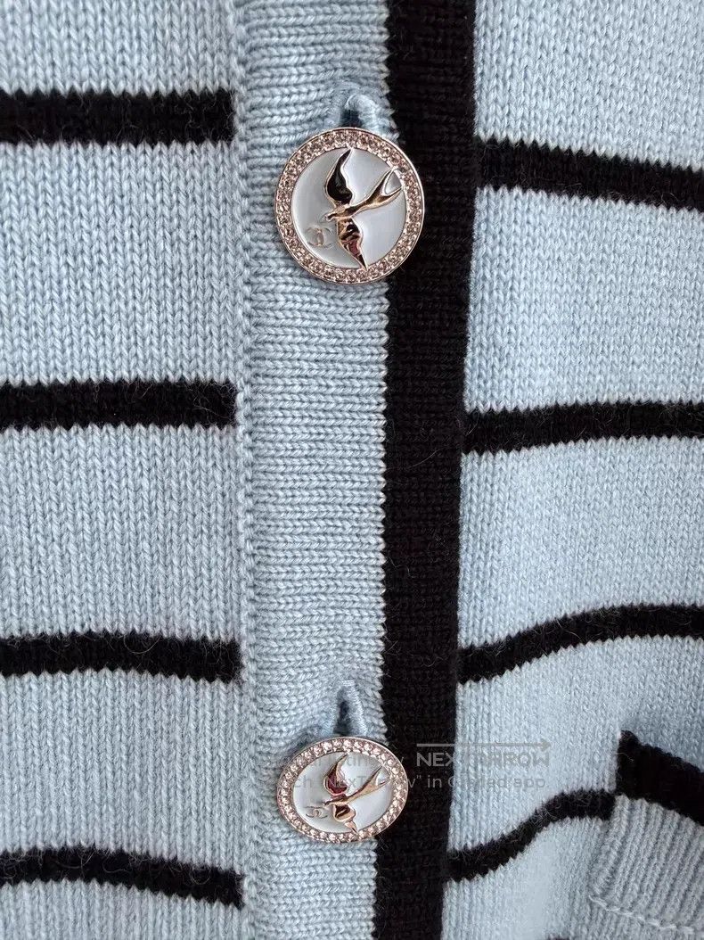 Chanel Chanel Blue and black striped button cardigan coat Size XS / US 0-2 / IT 36-38 - 3 Thumbnail