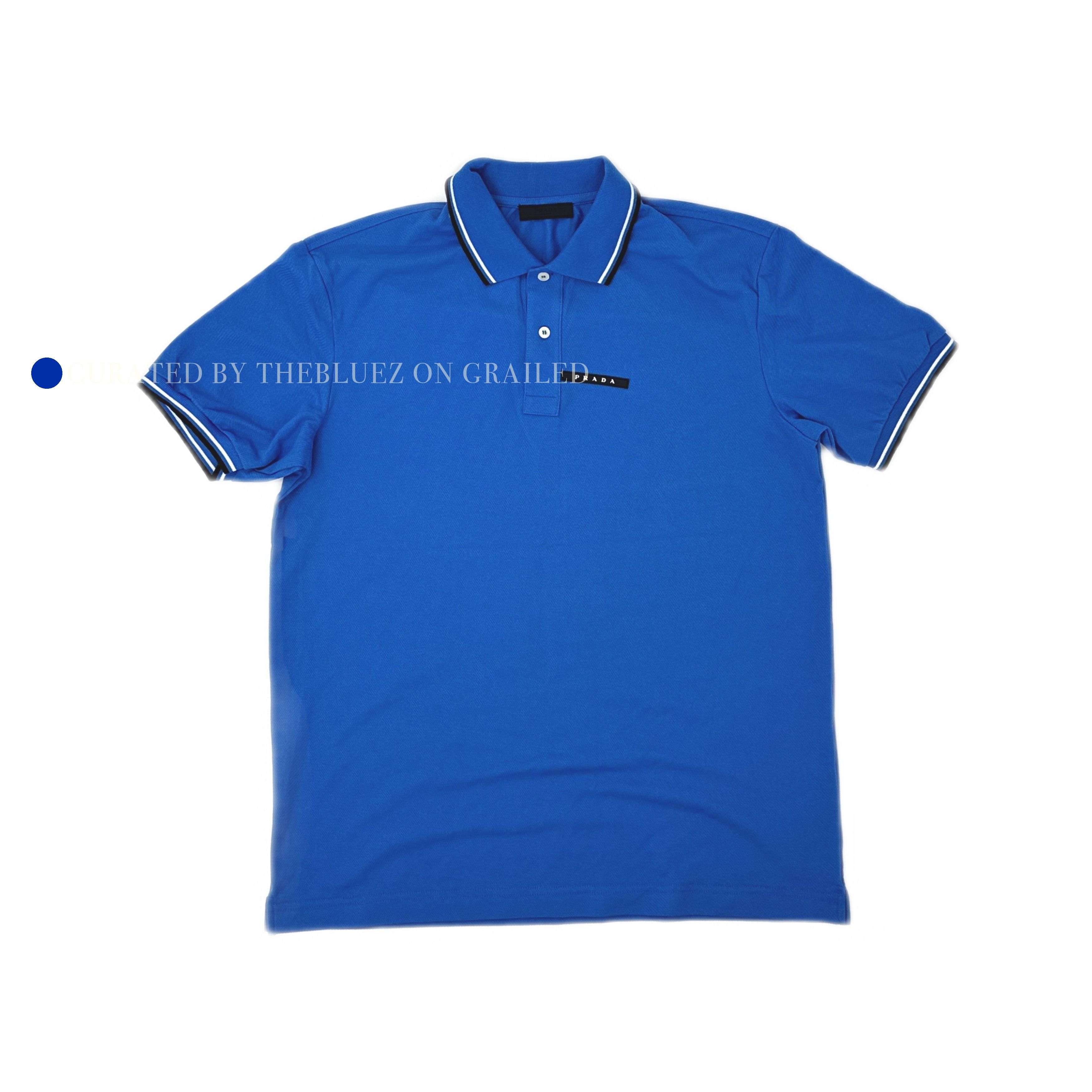 Prada Classic Blue Polo Shirt in XL Size US XL / EU 56 / 4 - 1 Thumbnail