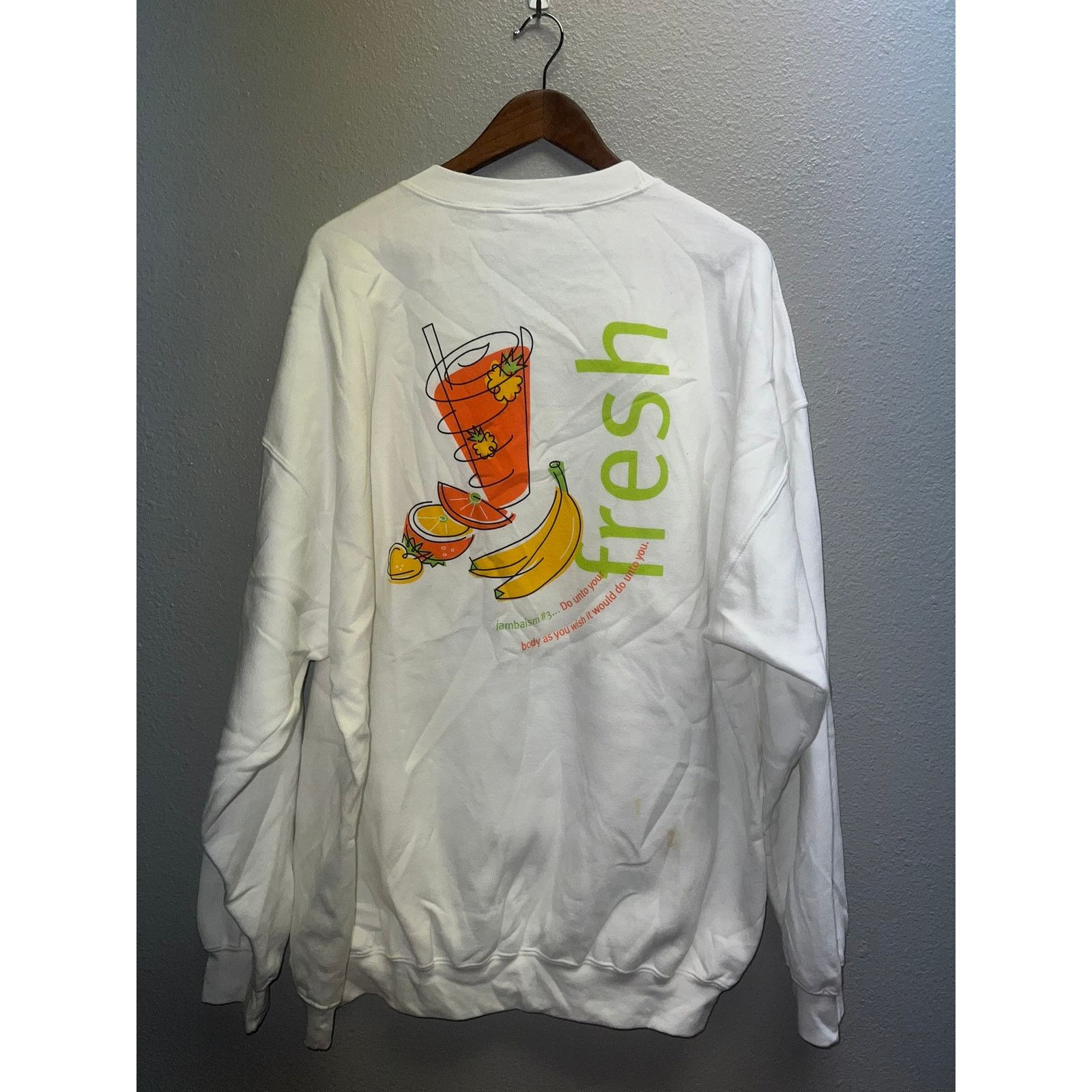 Vintage Vintage Jamba Juice Sweatshirt Fresh Fruit Natural Food 2XL Size US XXL / EU 58 / 5 - 6 Thumbnail