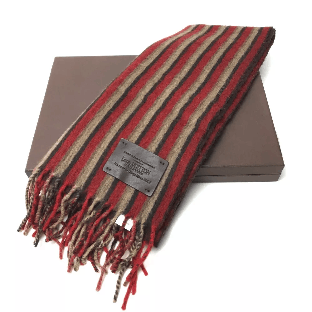 Louis Vuitton LOUIS VUITTON Efficial - Leie Muffler Scarf Red Size ONE SIZE - 6 Thumbnail