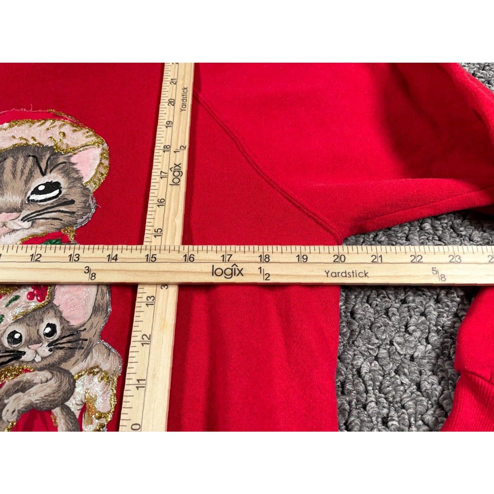Jerzees VINTAGE Jerzees Sweatshirt 90s Christmas Kittens Raglan Sleeve Red Crew Neck Pullover Adult L Cat Womens Holiday Warm Sweatshirt Size L / US 10 / IT 46 - 6 Thumbnail