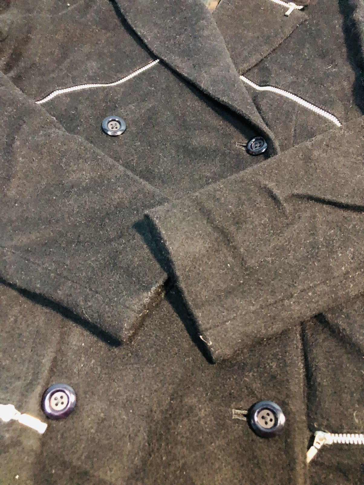 Designer × Vintage Bernard Perris Double Brested Long Jacket (25) Size S / US 4 / IT 40 - 5 Thumbnail