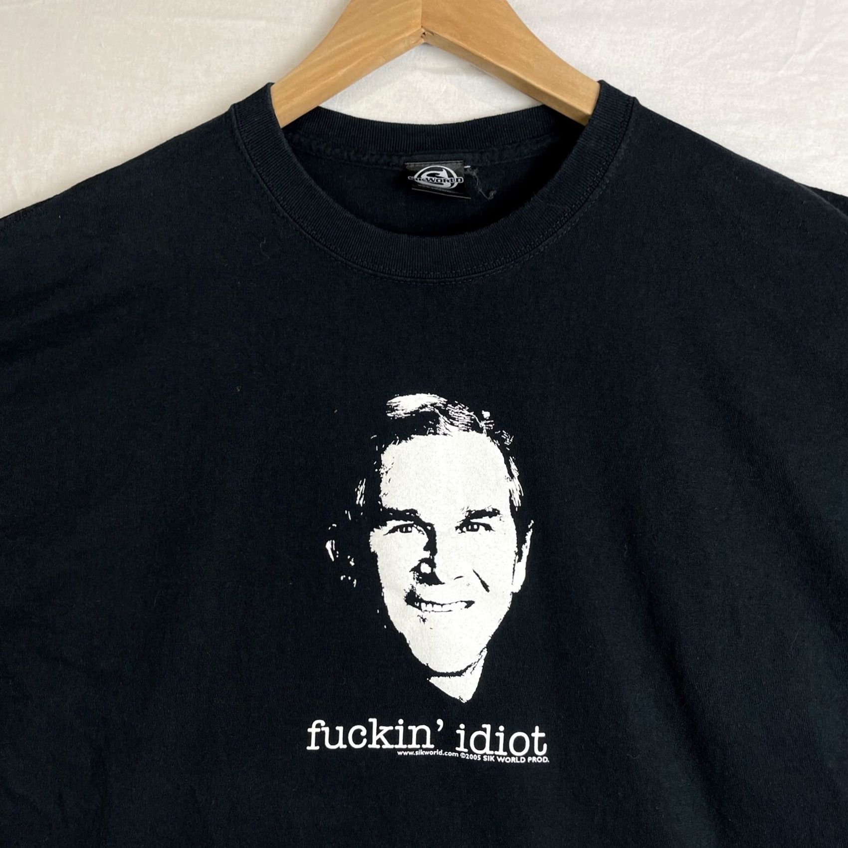 George VINTAGE George W Bush Shirt Mens XL Black Sik World Y2K Graphic Print Short Sleeve Crew Neck Logo T-Shirt Men Size US XL / EU 56 / 4 - 3 Thumbnail