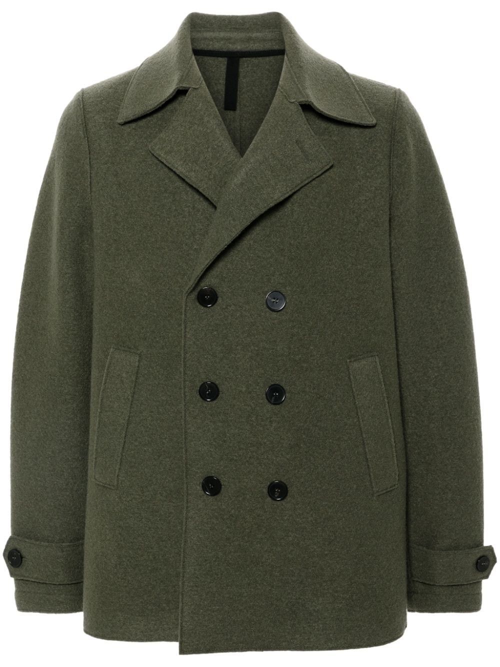 Harris Wharf London o1s22i1n1024 Double-Breasted Wool Coat in Green Size US L / EU 52-54 / 3 - 1 Thumbnail