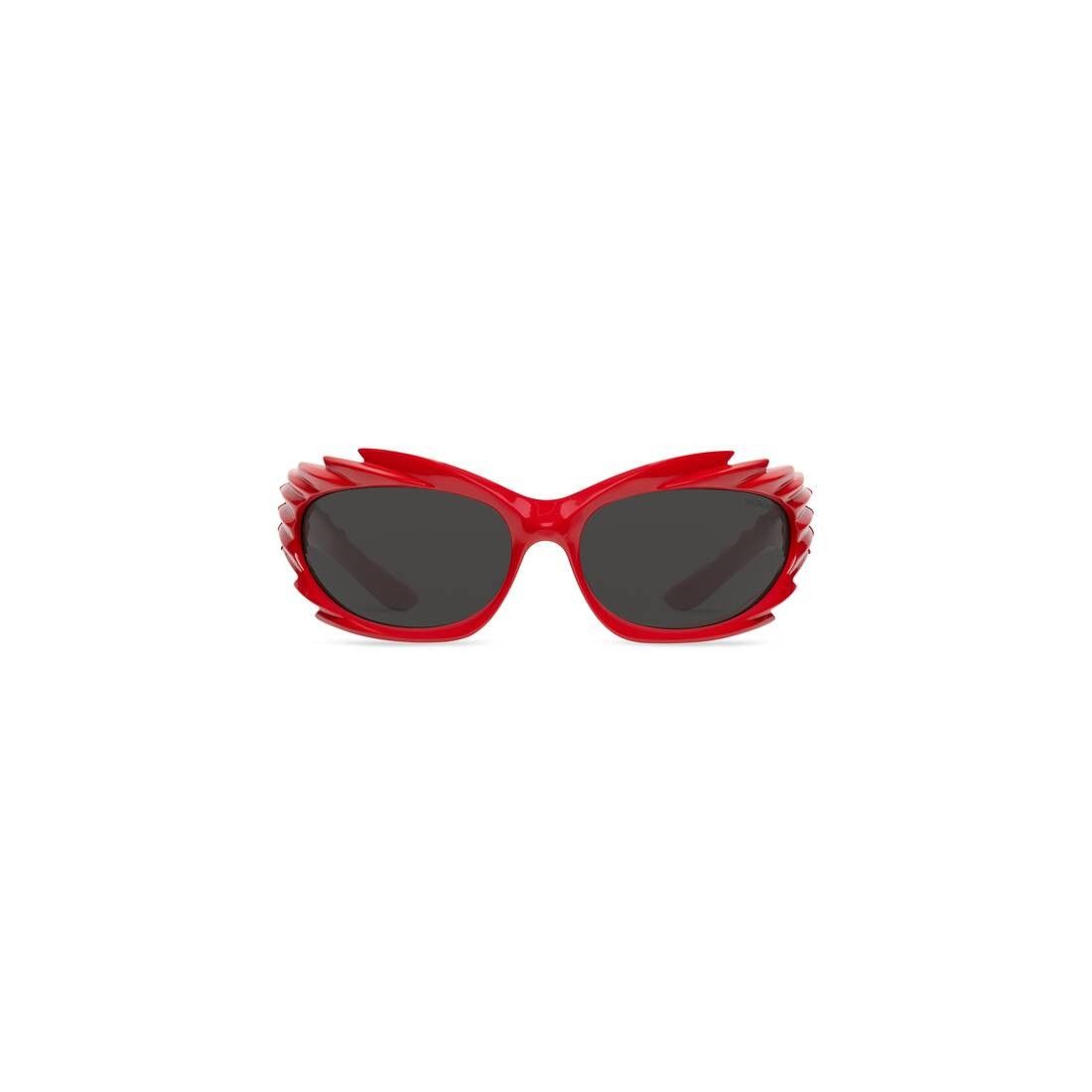 Balenciaga o1bcso1str0225 Size: OS / Spike Rectangle Sunglasses in Red Size ONE SIZE - 1 Thumbnail