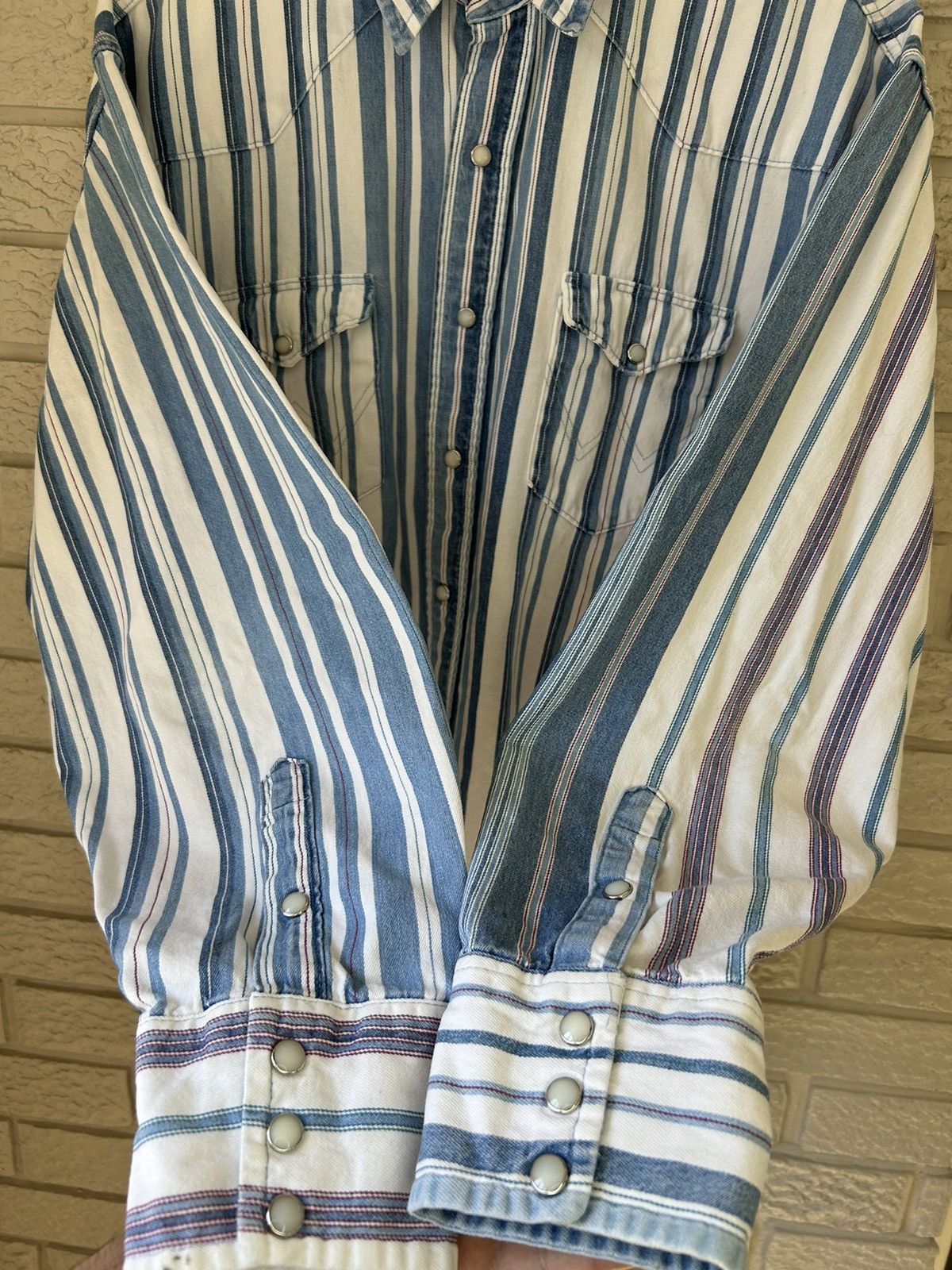 Wrangler Vintage 80s Wrangler Western X Long Tails Pearl Snap Size US XL / EU 56 / 4 - 7 Thumbnail